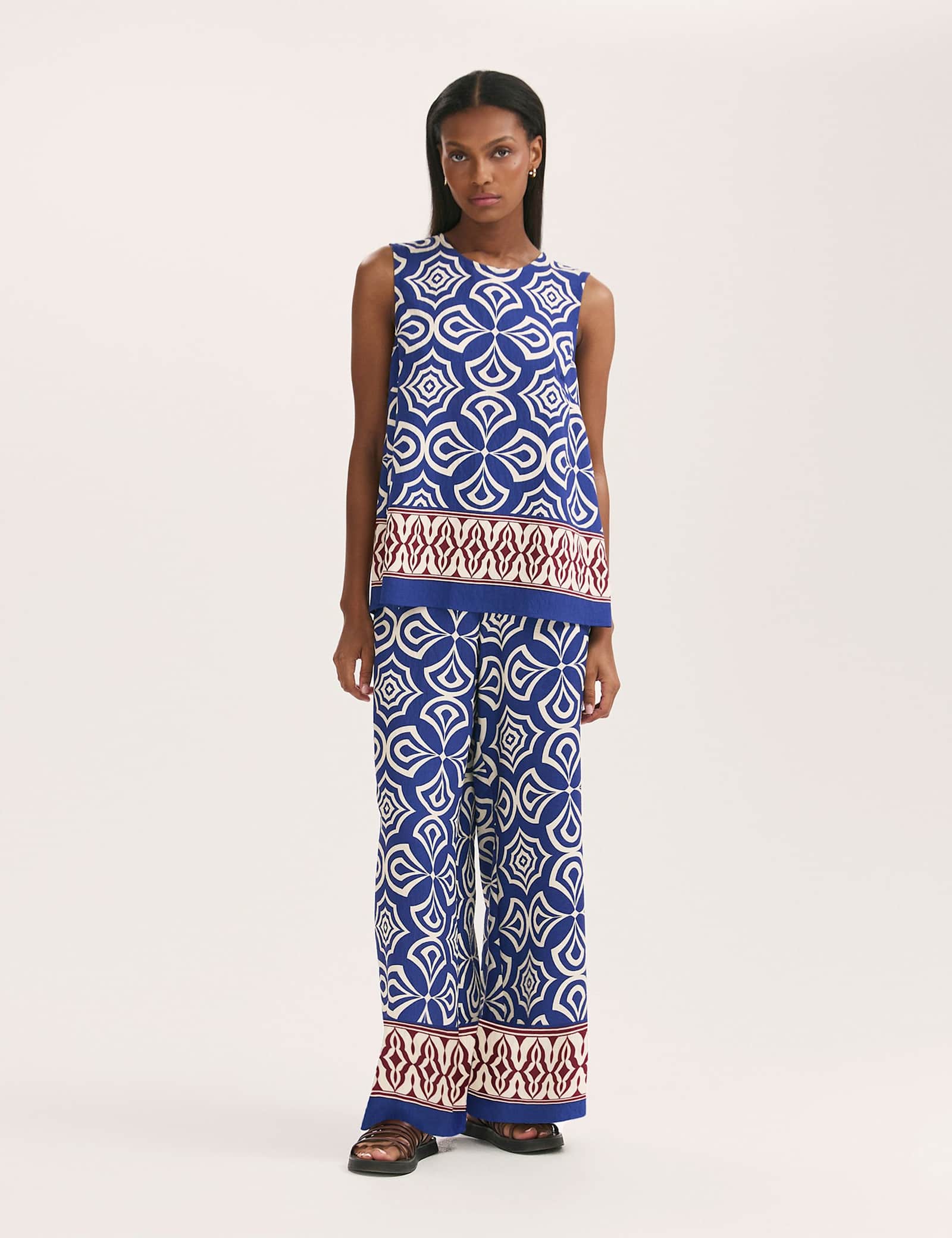 Printed Wide Leg Trousers - image 1
