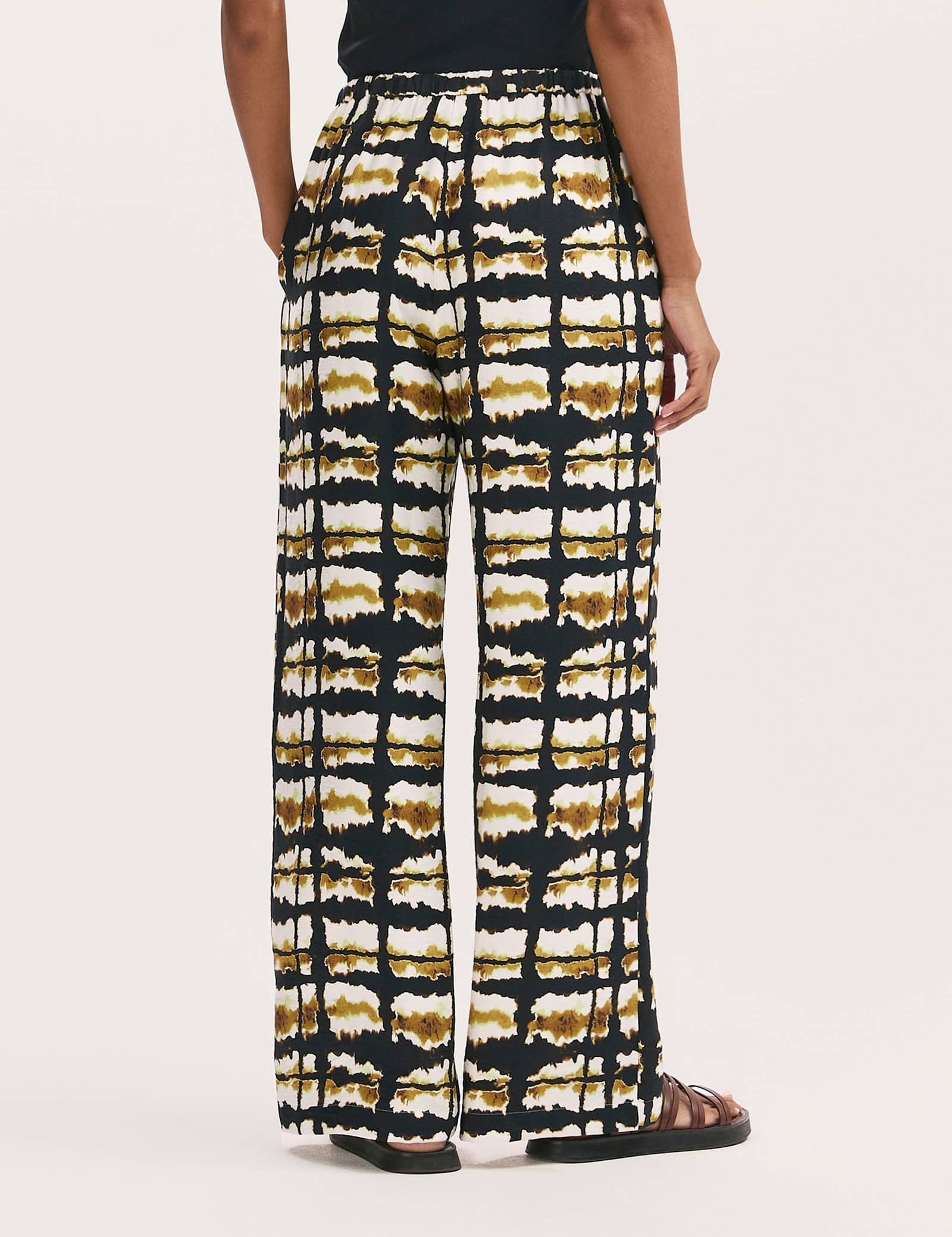 Printed Elasticated Waist Wide Leg Trousers - image 3