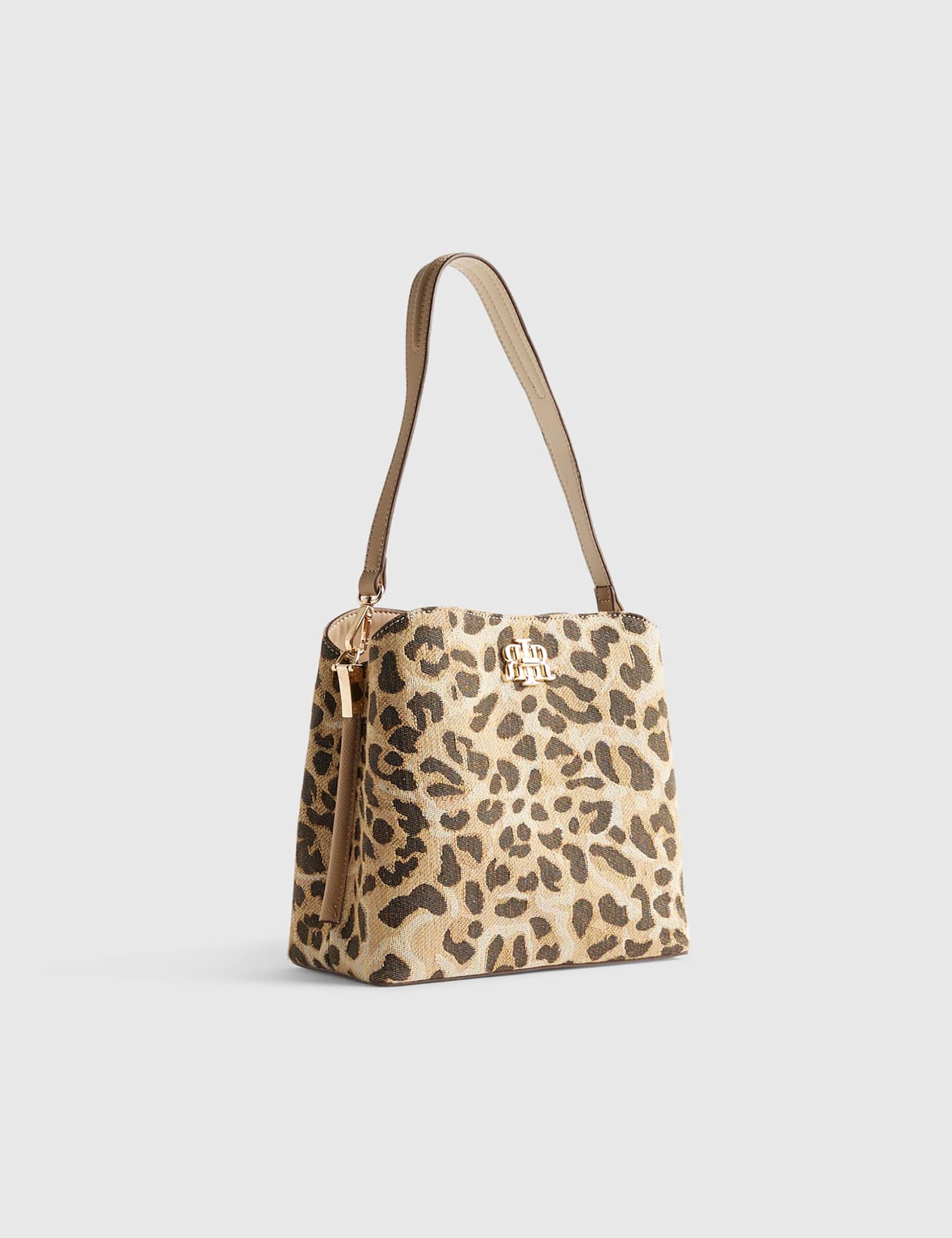 Animal Print Top Handle Bucket Bag - image 2