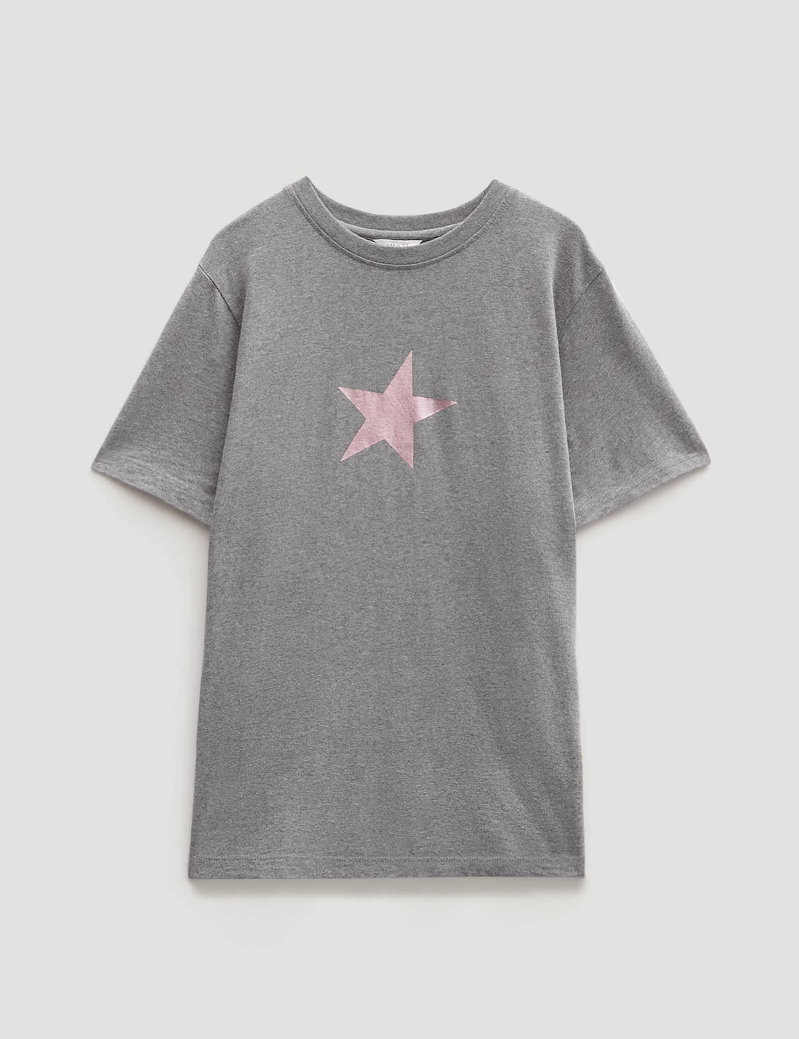 Pure Cotton Metallic Star Graphic T-Shirt - image 1