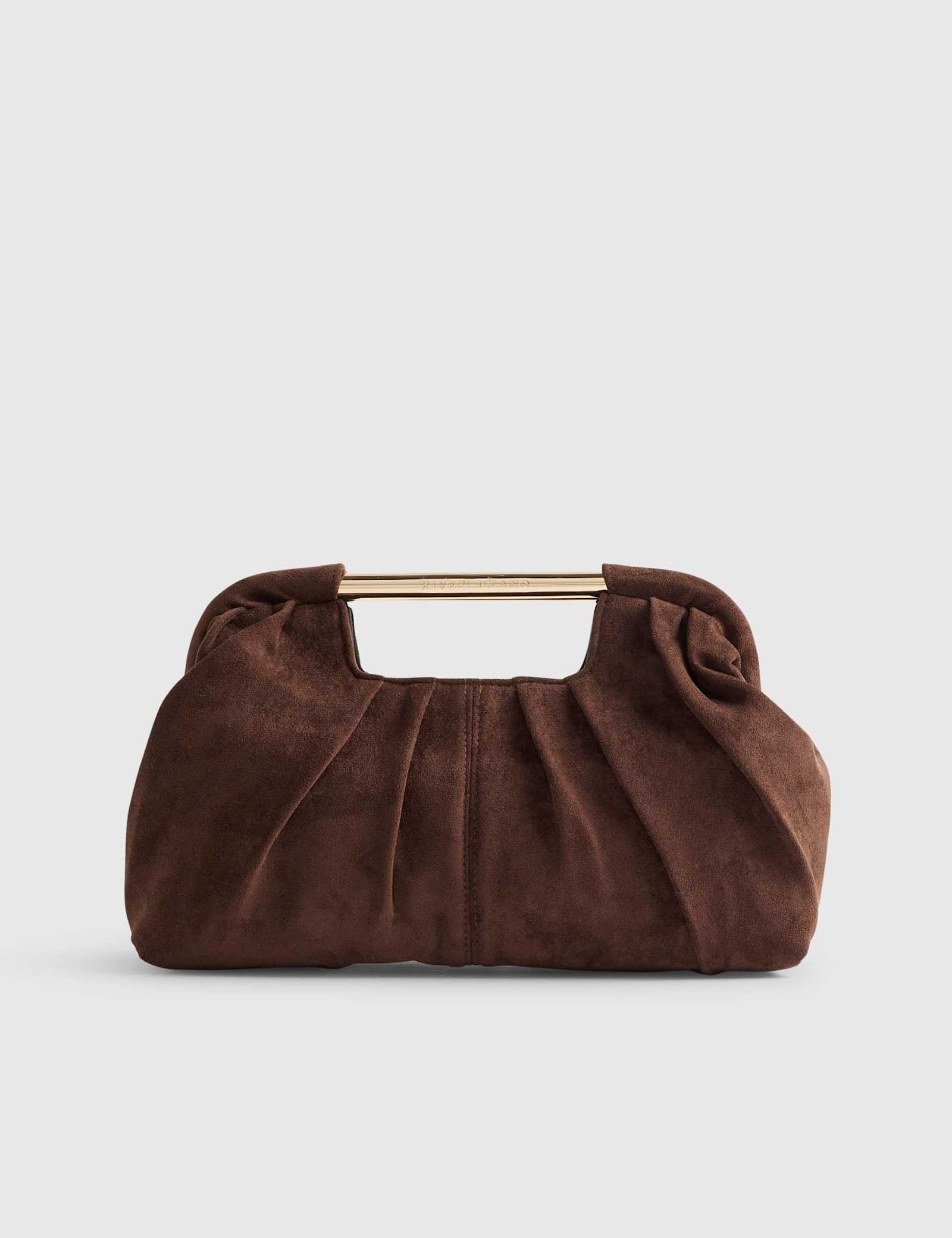 Faux Leather Ruched Clutch Bag - image 4