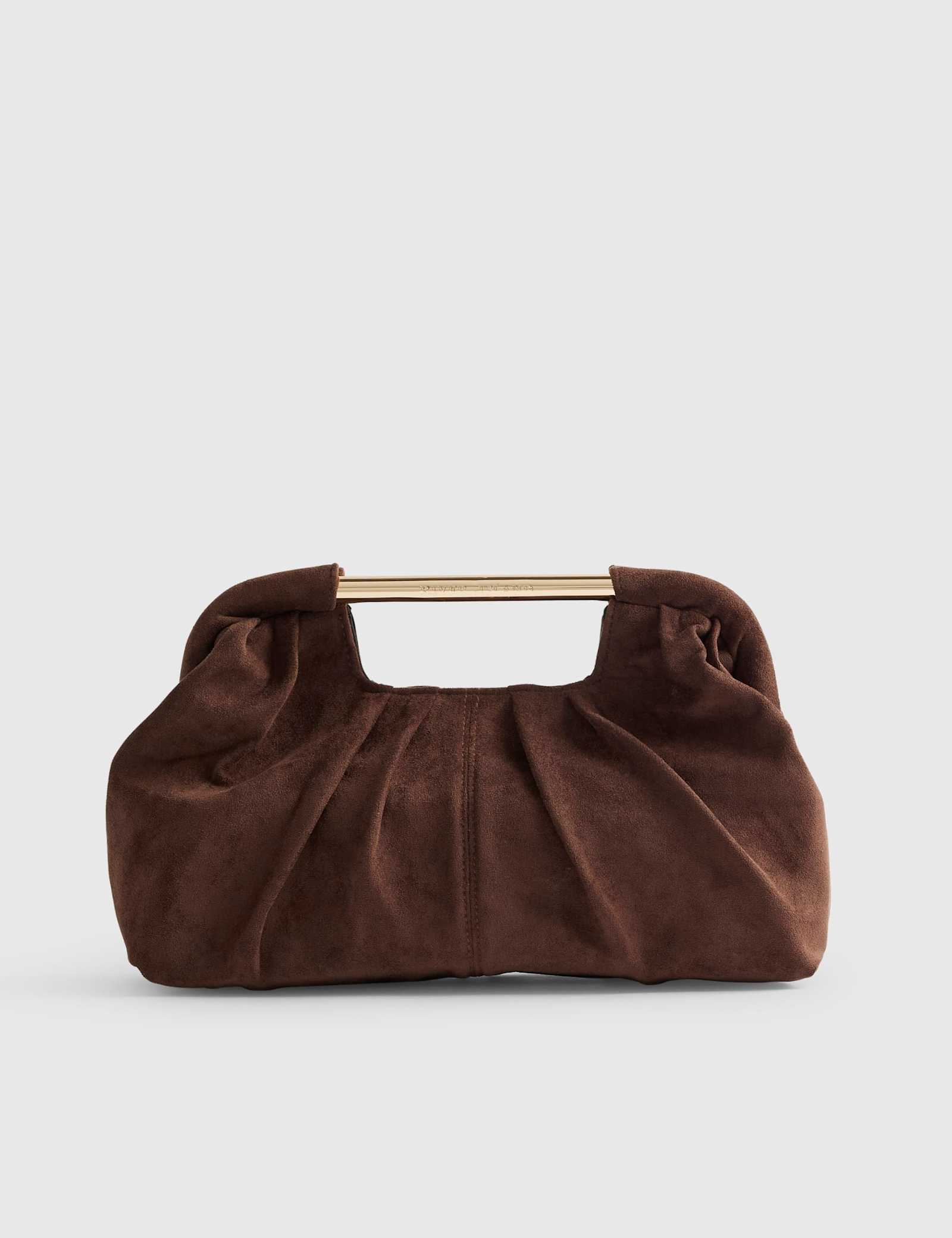 Faux Leather Ruched Clutch Bag - image 3