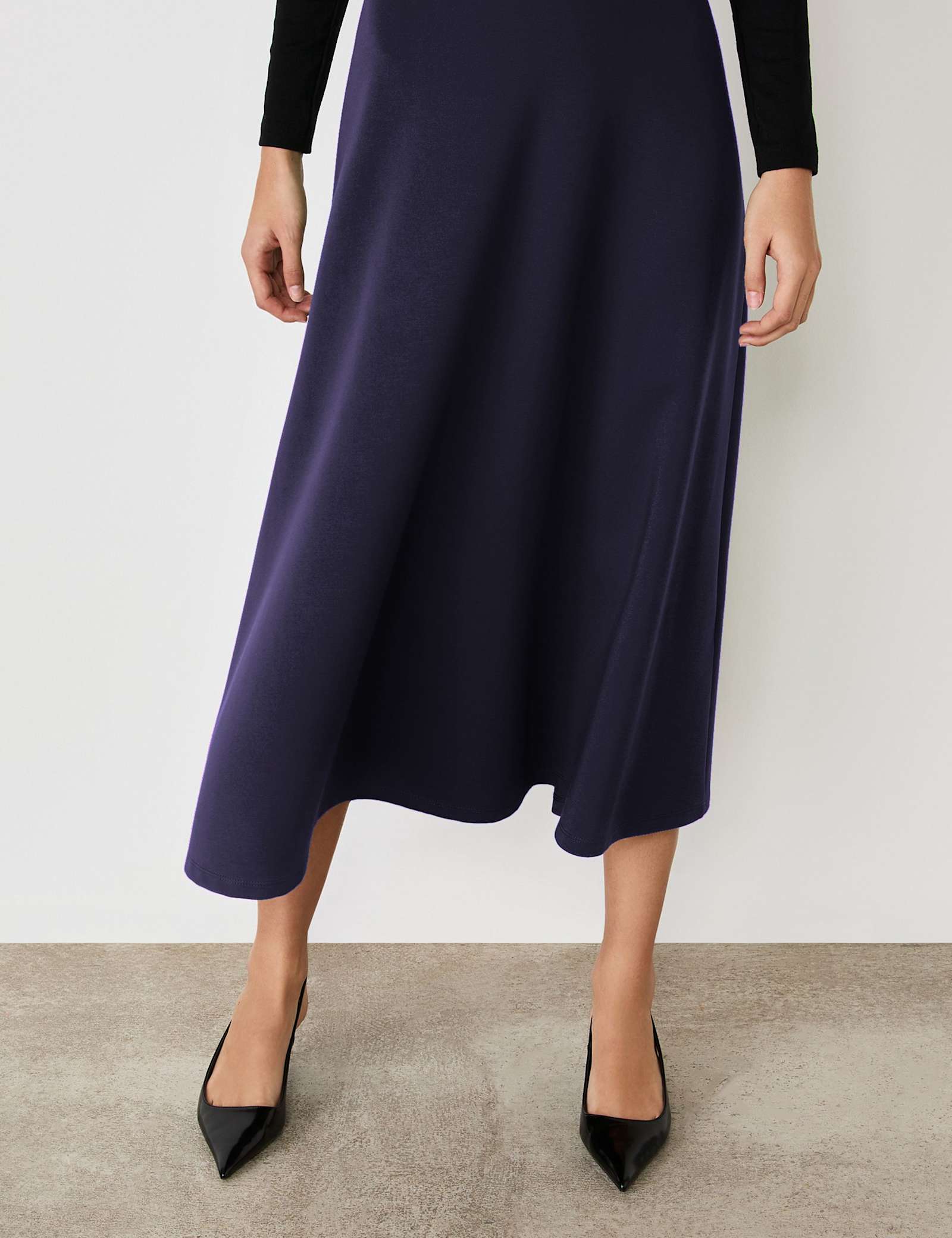 Jersey Midi A-Line Skirt - image 4