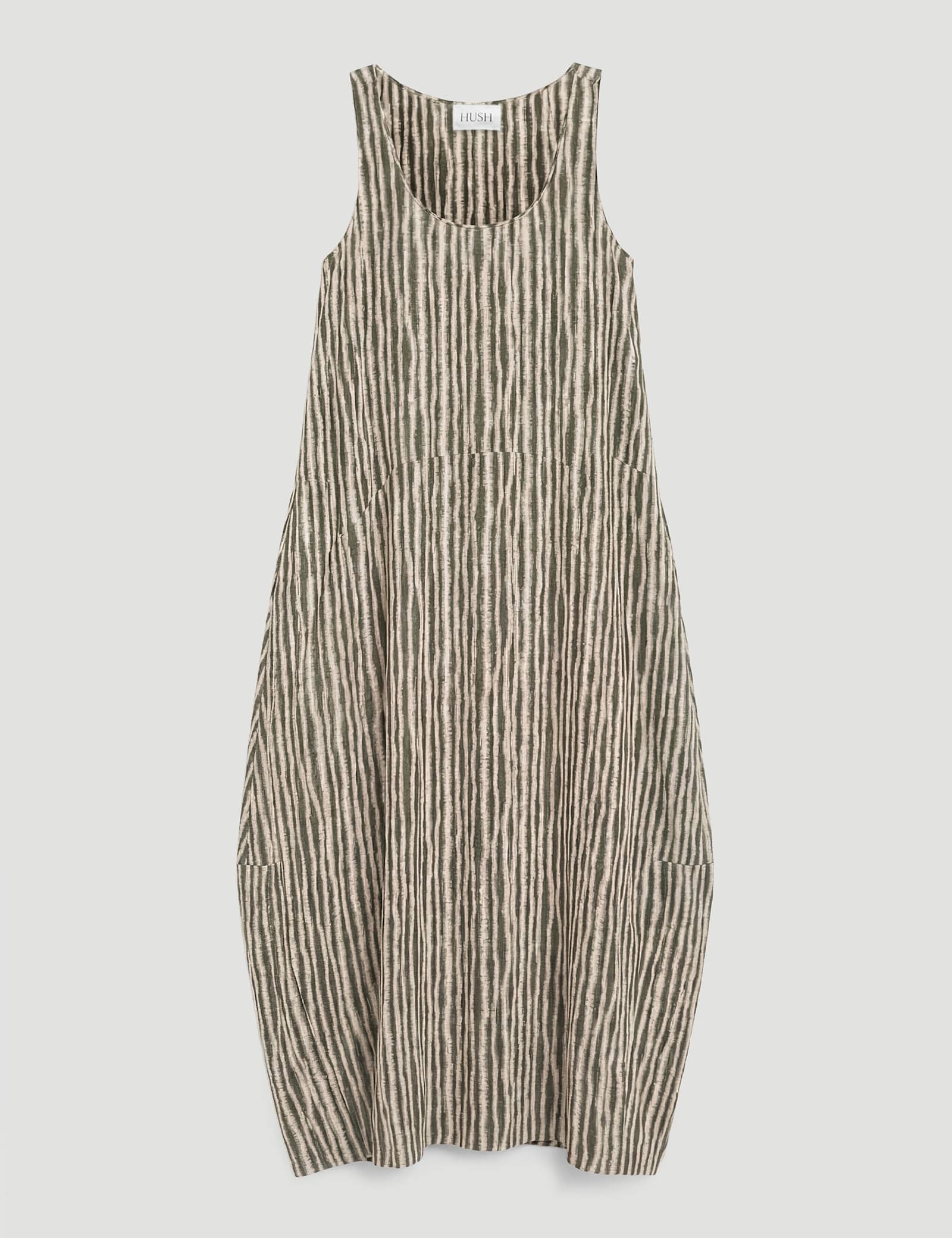 Printed Scoop Neck Midi Shift Dress - image 1
