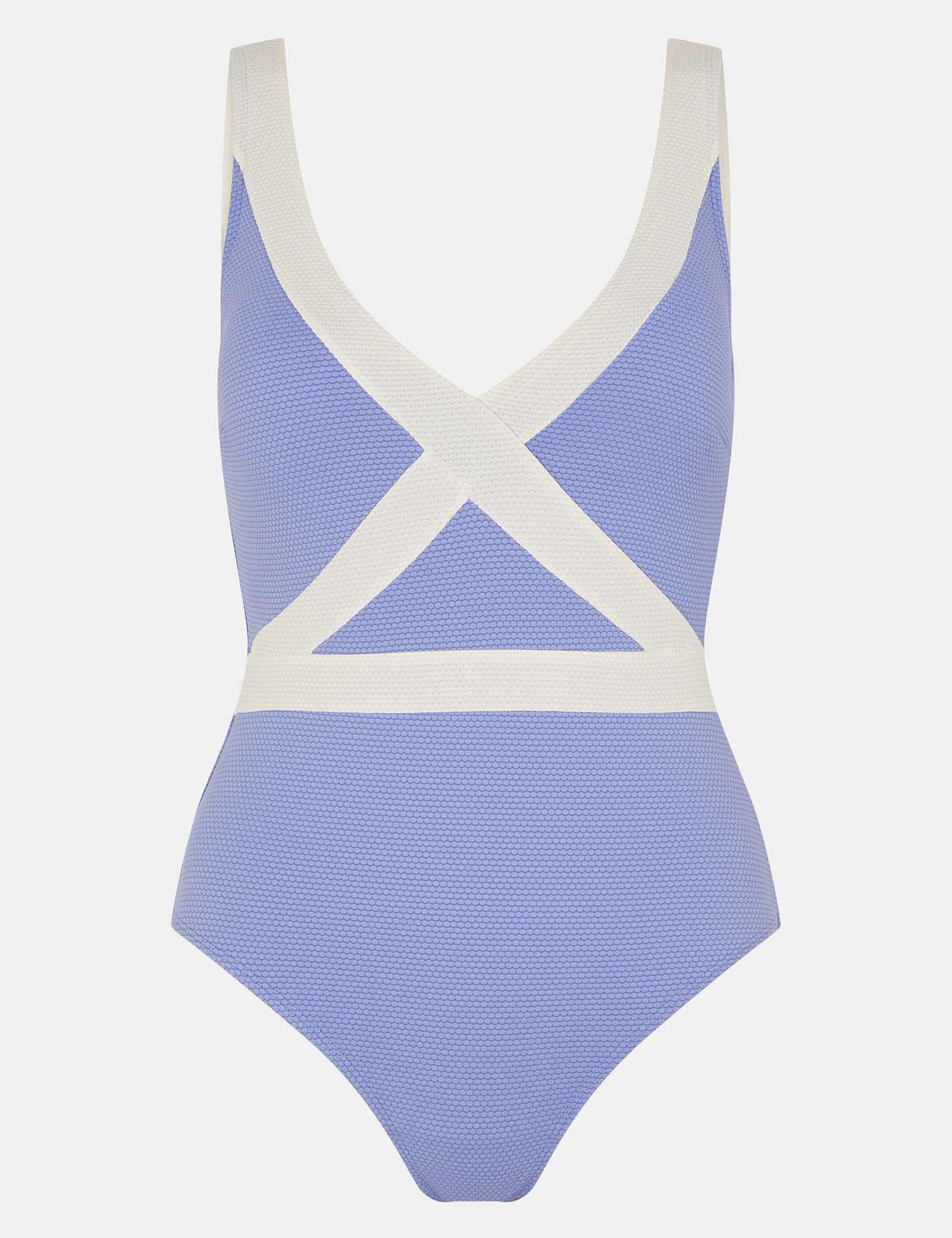 Contrast Shaping V-Neck Swimsuit - image 1