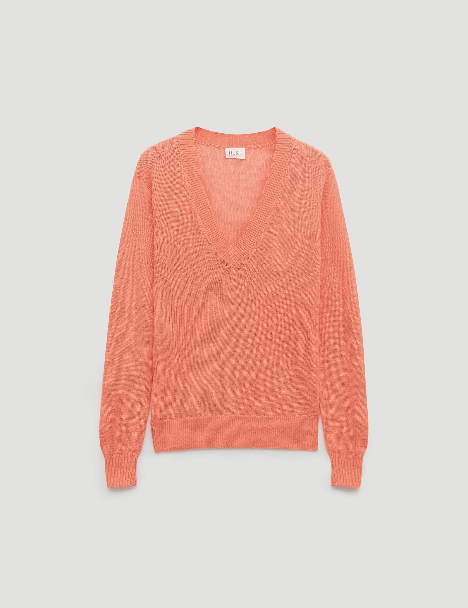 Linen Blend V-Neck Jumper - image 1