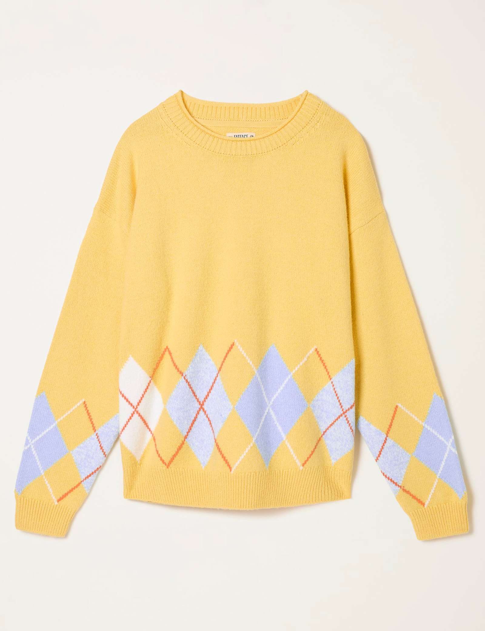 Cotton Rich Argyle Crew Neck Jumper - image 1
