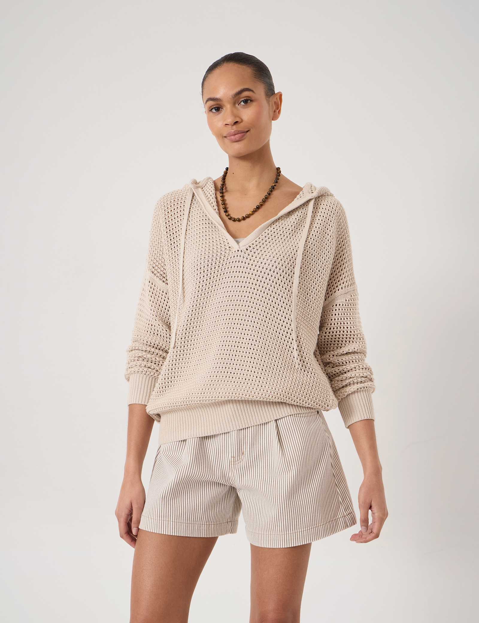 Pure Cotton Openstitch V-Neck Hoodie - image 2