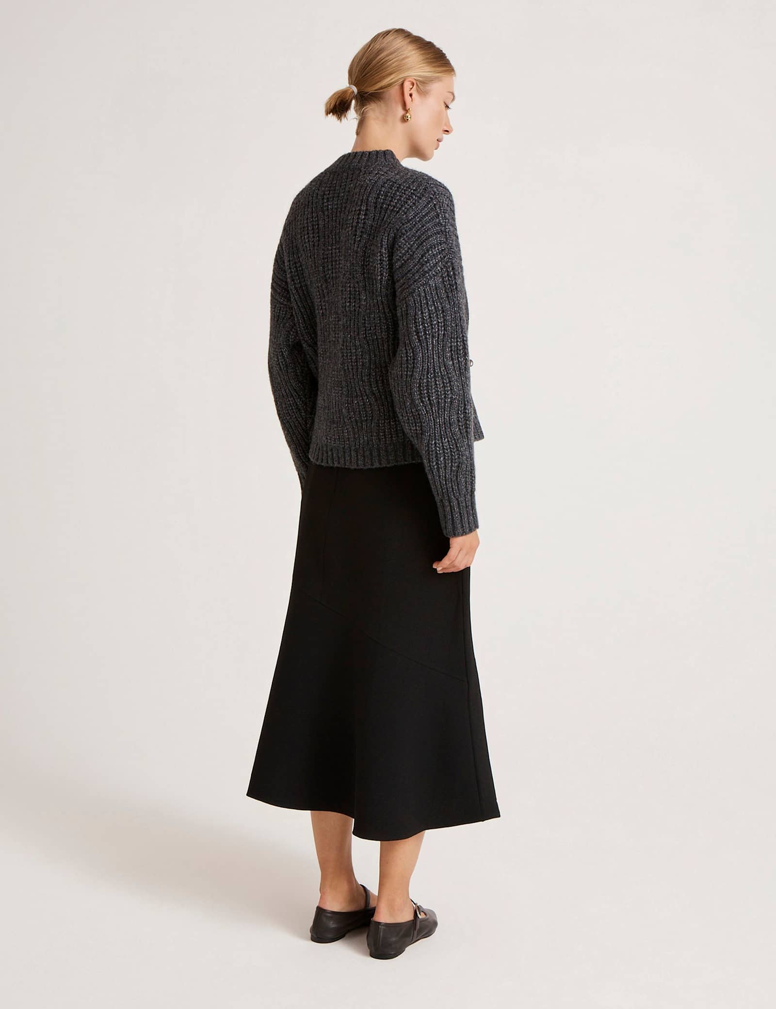 Ribbed Crew Neck Button Front Cardigan - image 3