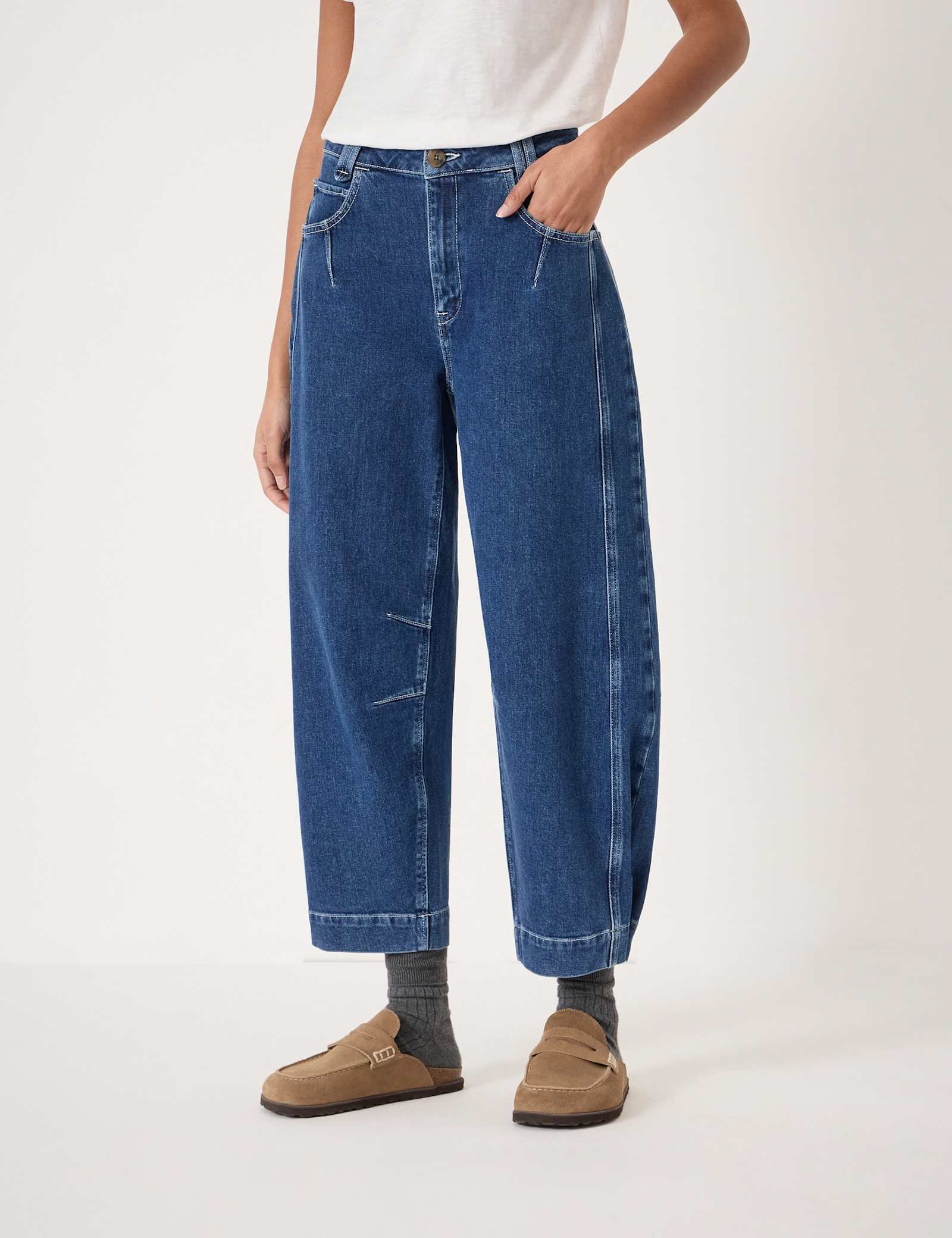 Seam Detail Barrel Leg Jeans - image 5