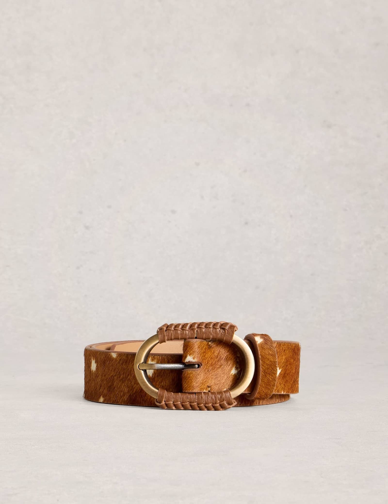 Leather Animal Print Jeans Belt - image 1