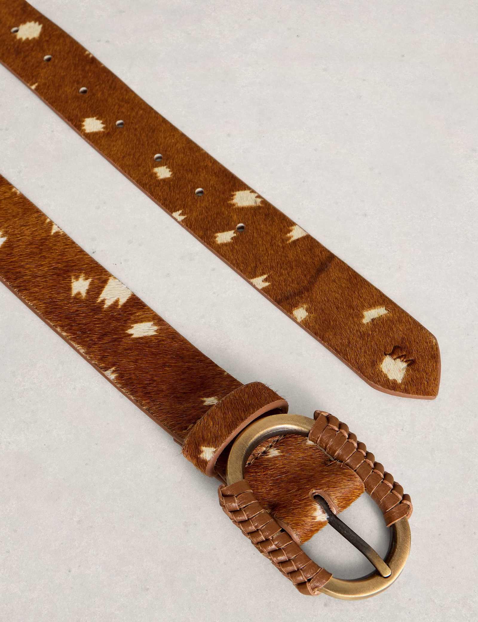 Leather Animal Print Jeans Belt - image 3