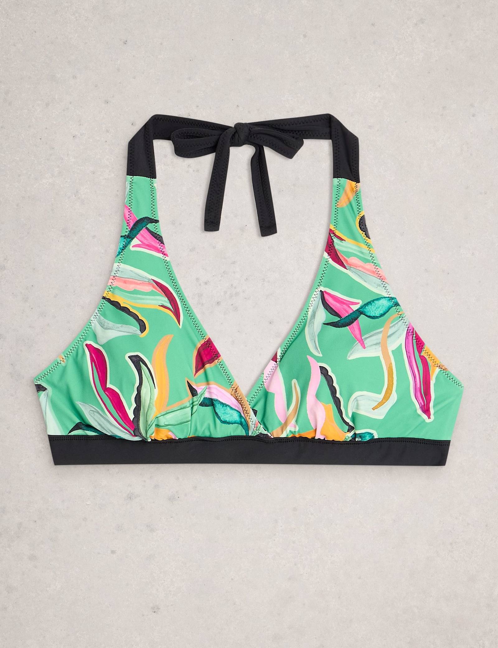 Printed Reversible Halterneck Bikini Top - image 1