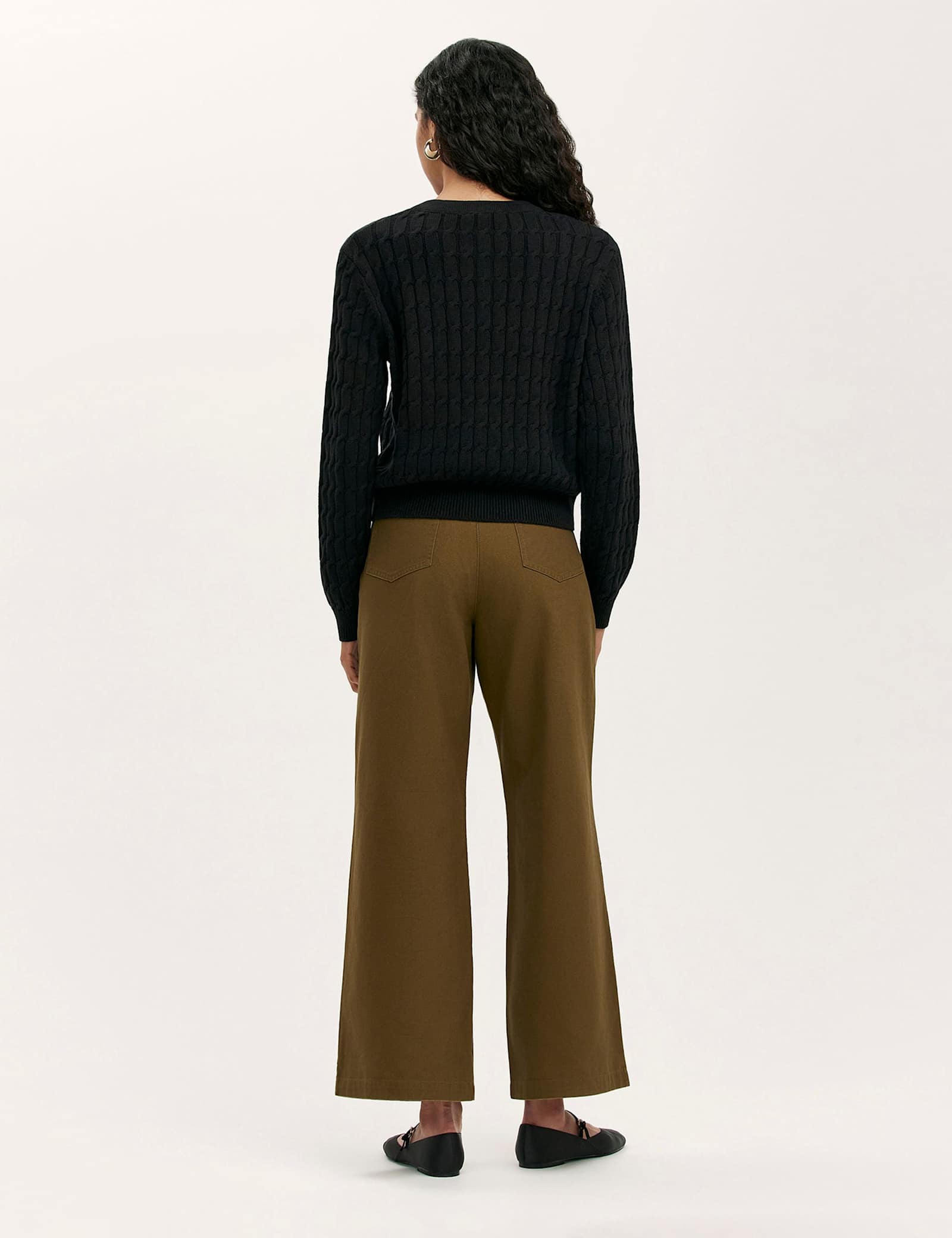 Pure Cotton Cable Knit Crew Neck Cardigan - image 3