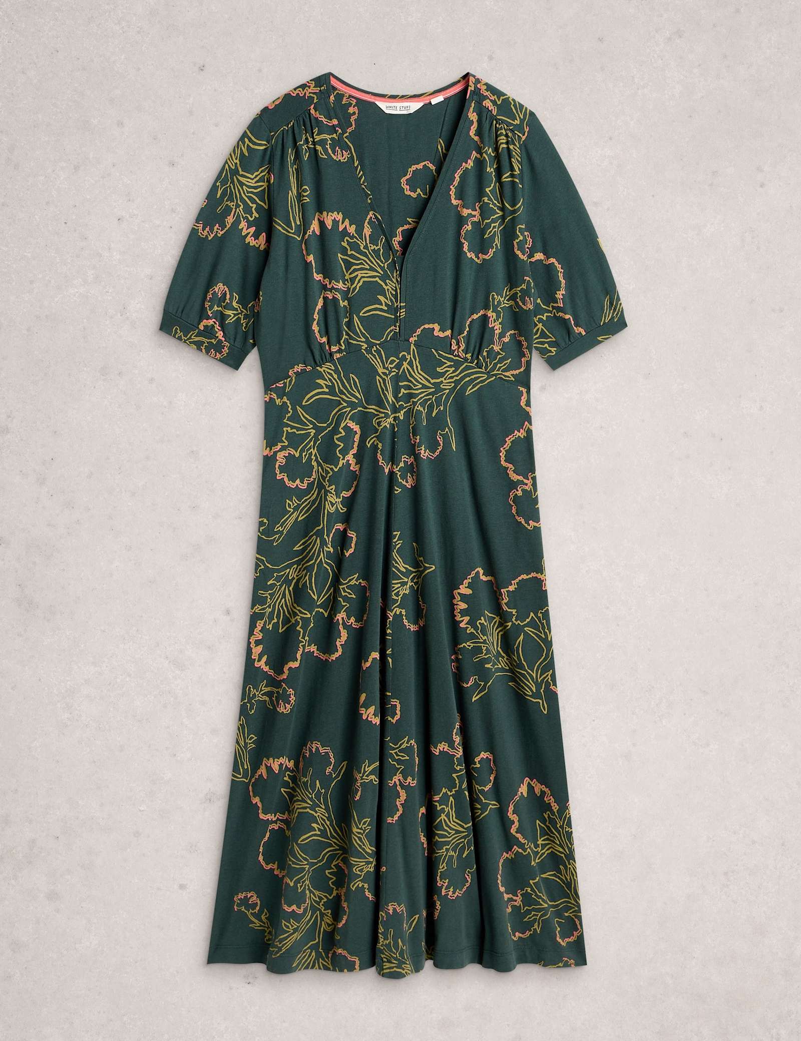 Jersey Floral Midi Tea Dress - image 1