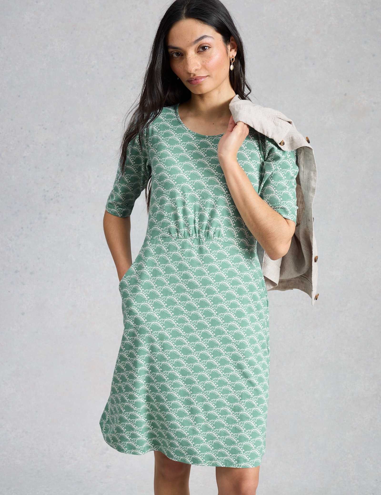Jersey Printed Mini Waisted Dress - image 2