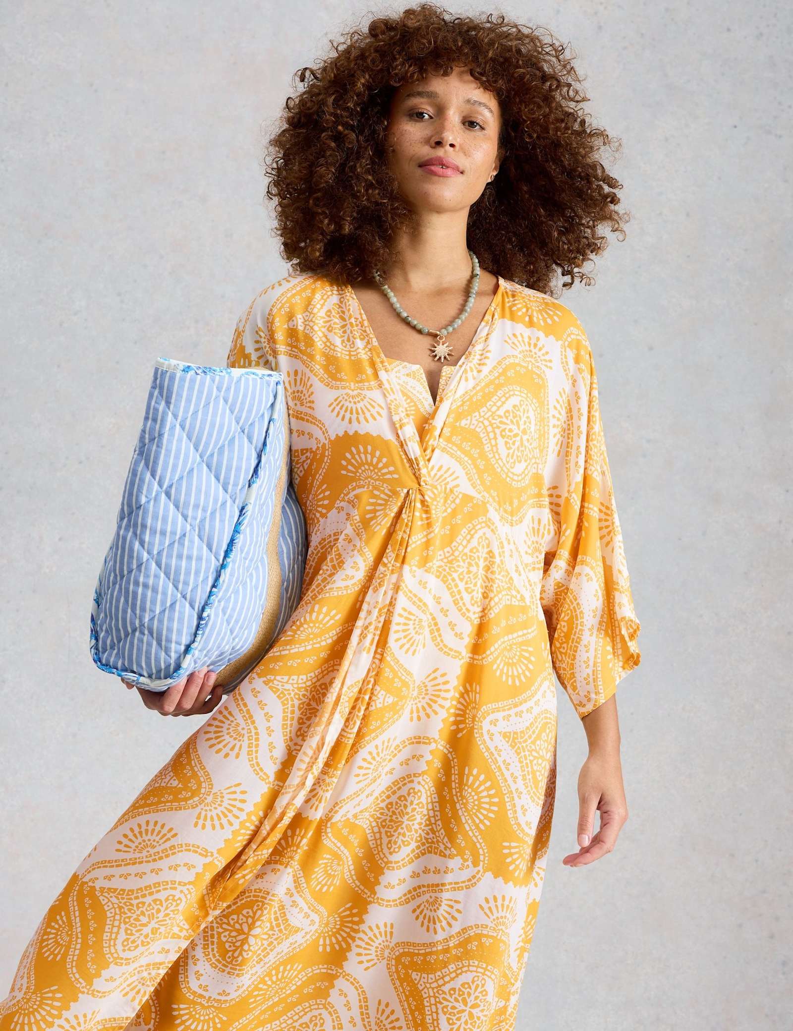 Printed Kimono Beach Dress - image 3