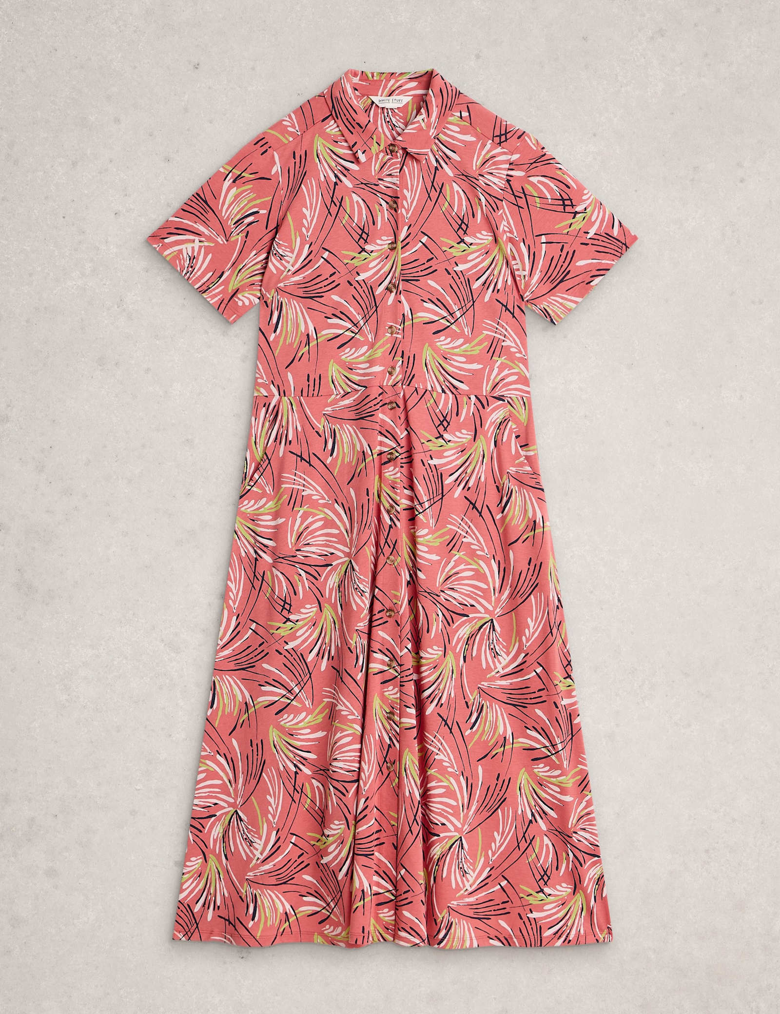 Jersey Printed Midi Shirt Dress - image 1