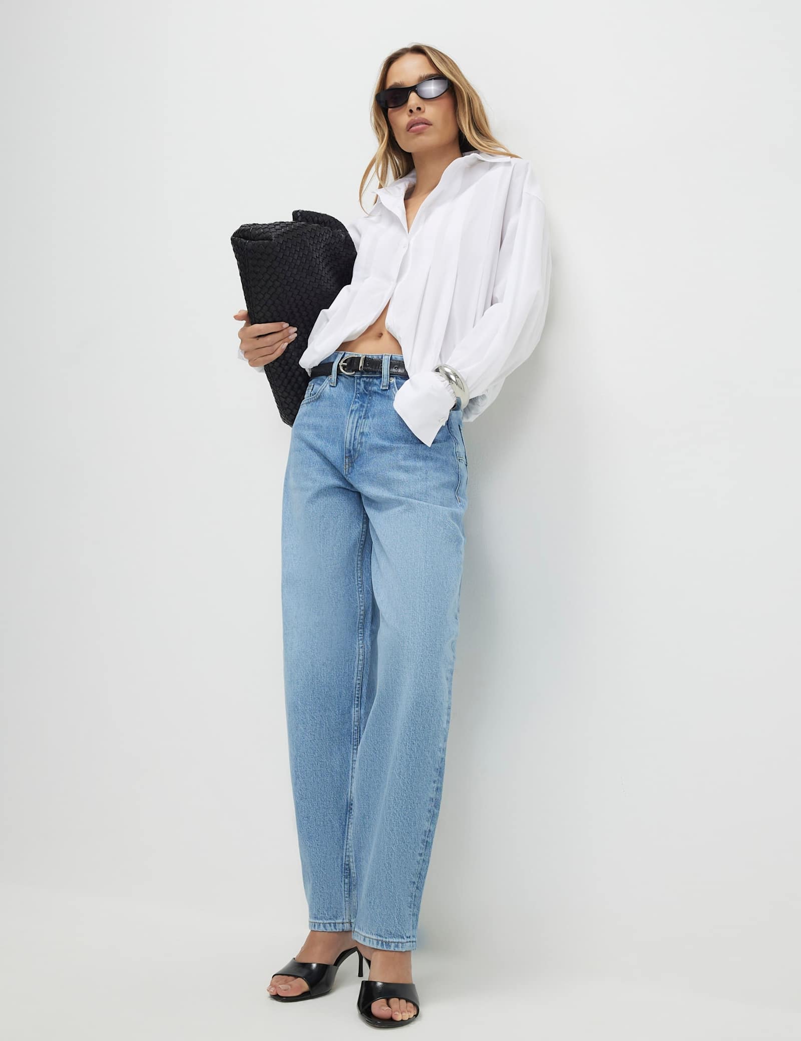 Mid Rise Barrel Leg Jeans - image 1
