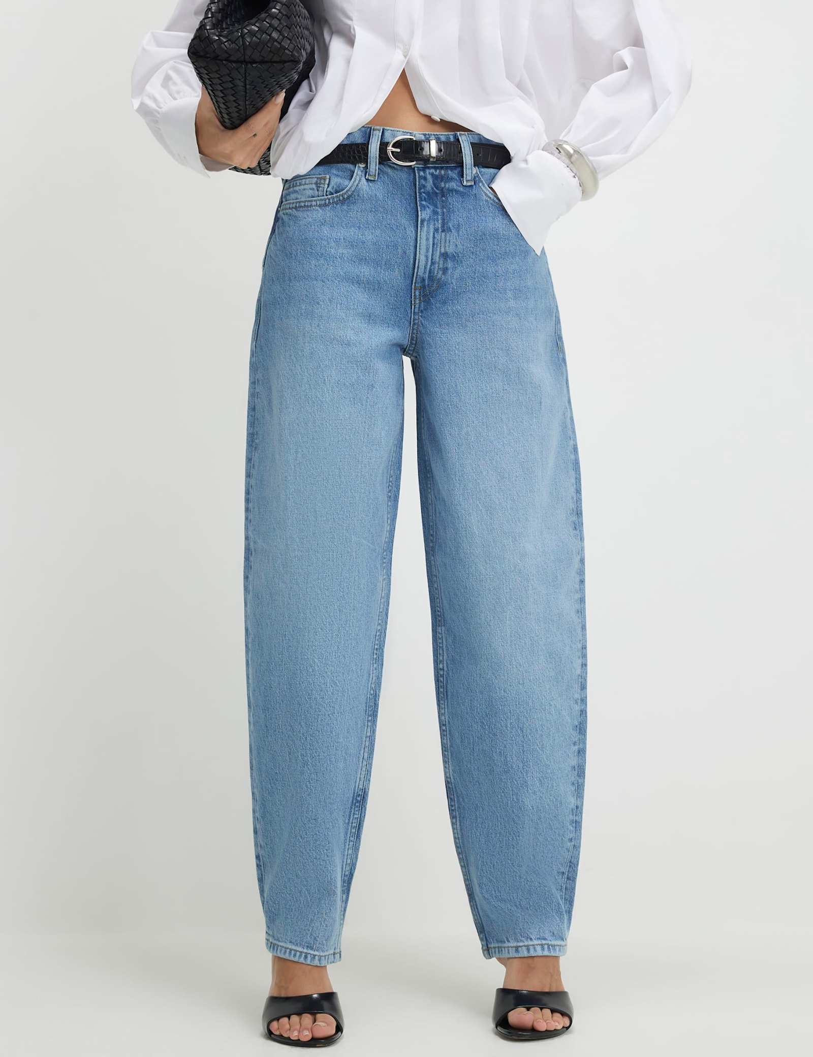 Mid Rise Barrel Leg Jeans - image 3