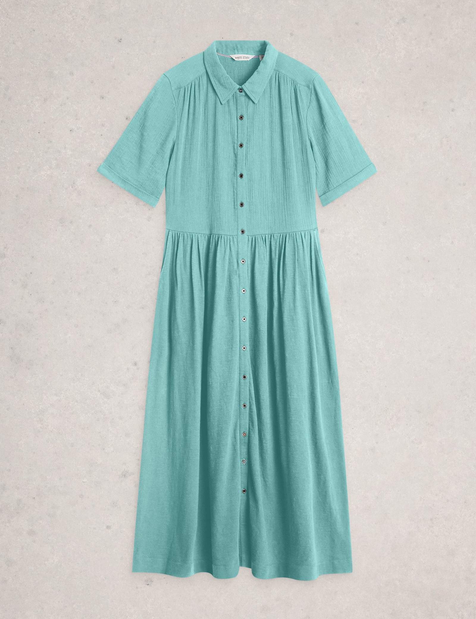 Pure Cotton Double Cloth Midi Shirt Dress - image 2