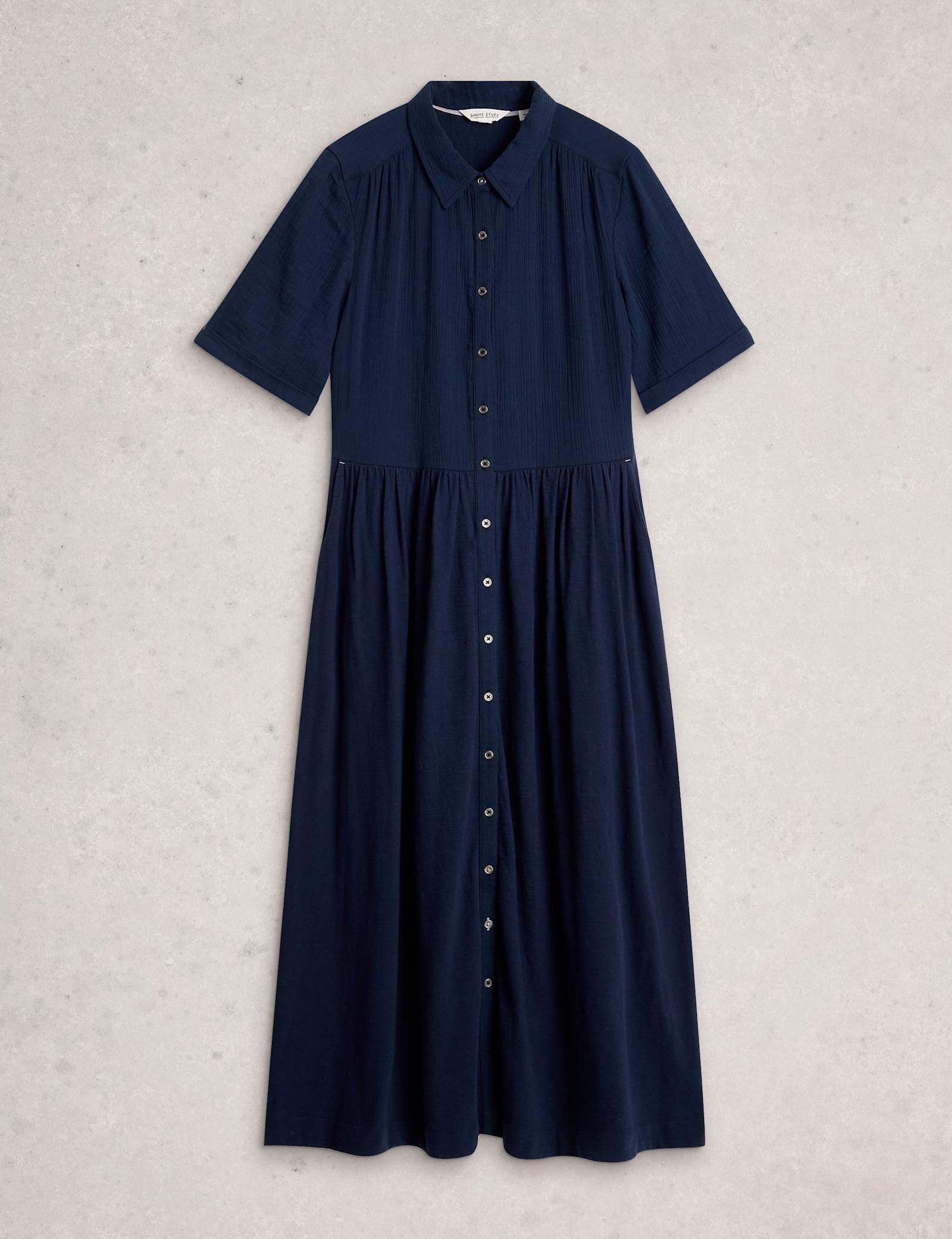 Pure Cotton Double Cloth Midi Shirt Dress - image 1