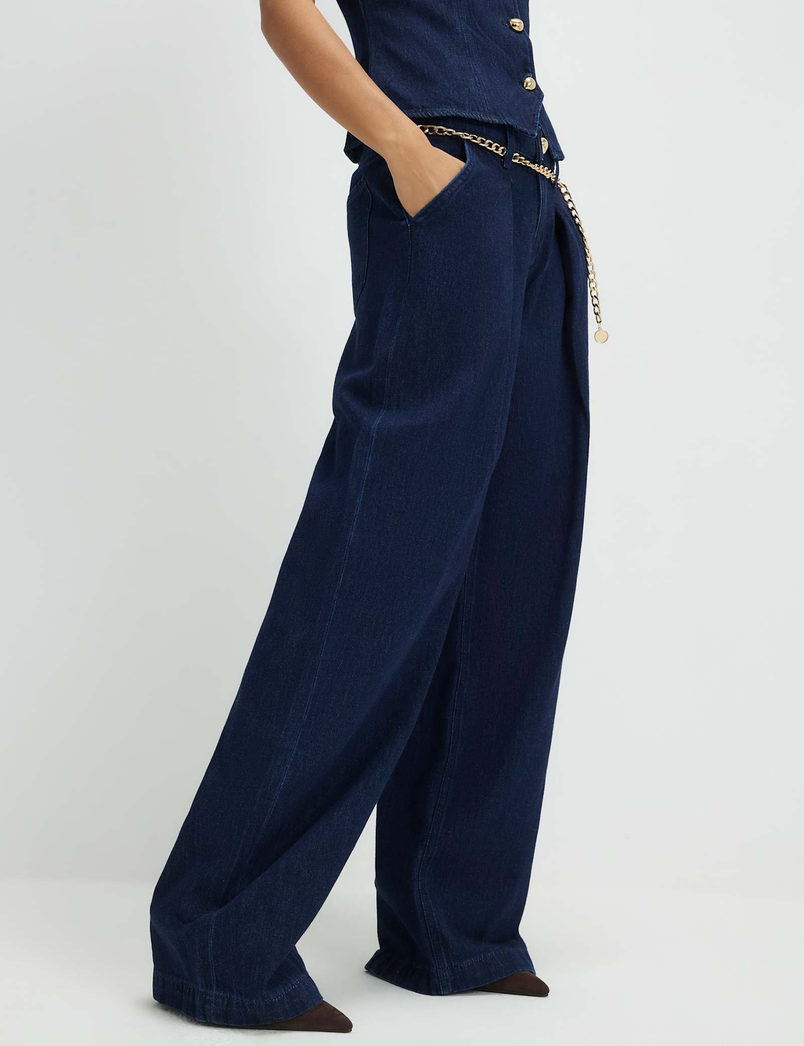 High Waisted Belted Wide Leg Jeans - image 2