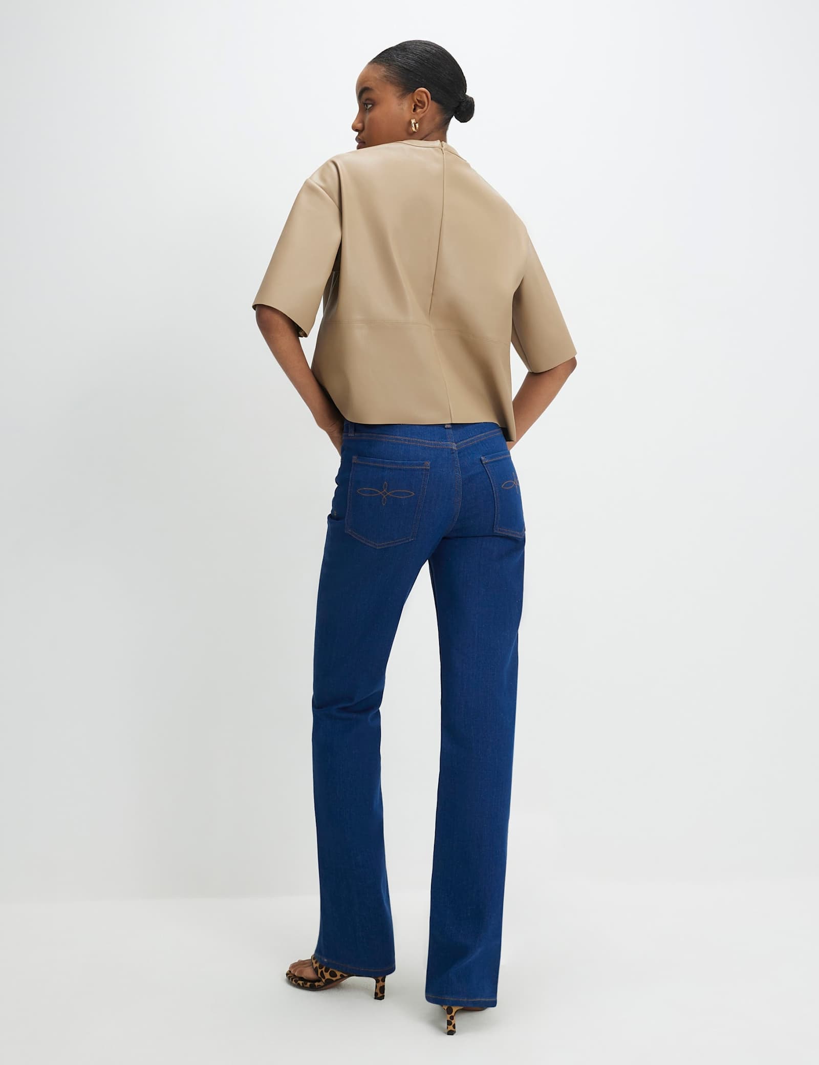 Stretch High Waisted Straight Leg Jeans - image 2
