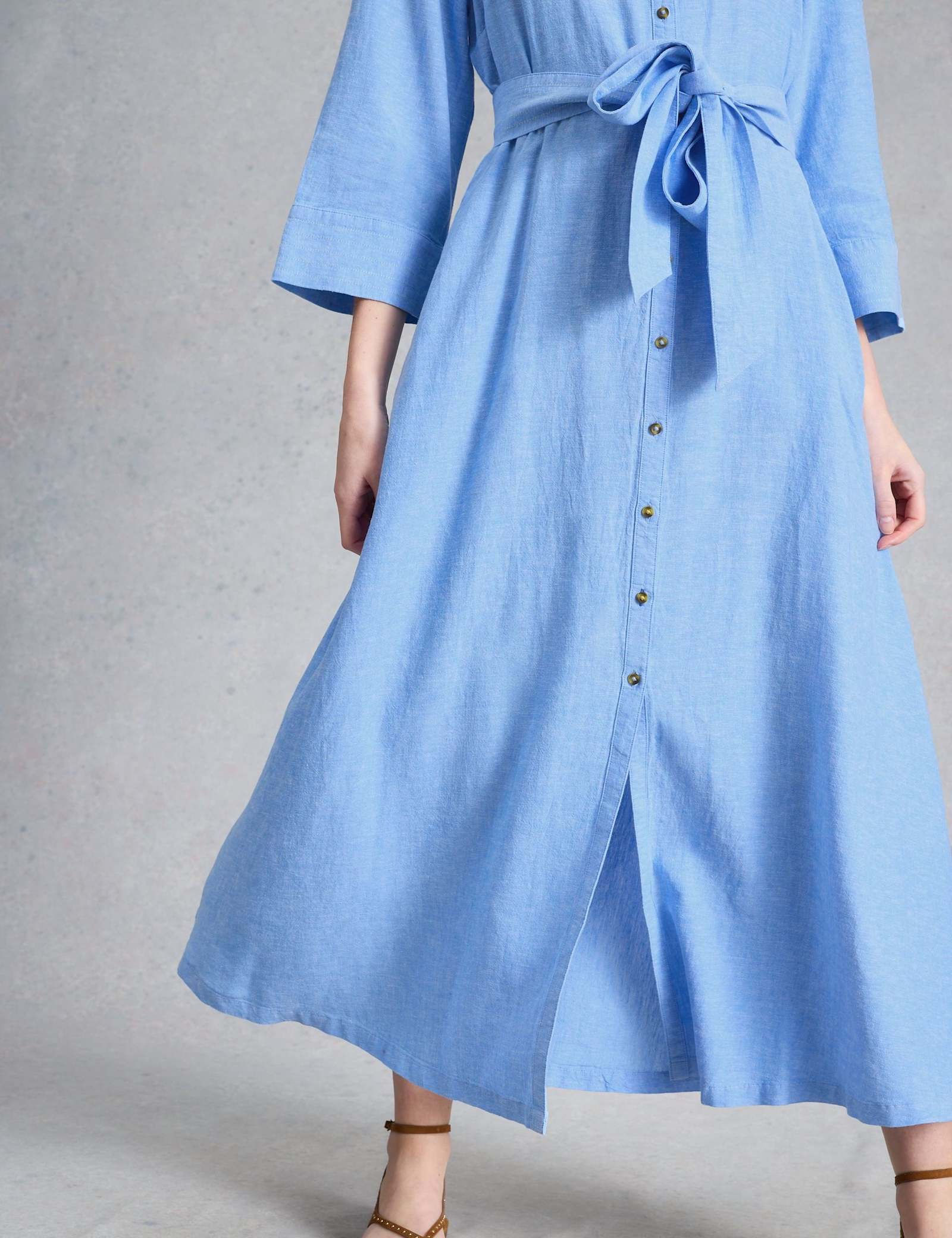 Pure Linen Maxi Shirt Dress - image 5