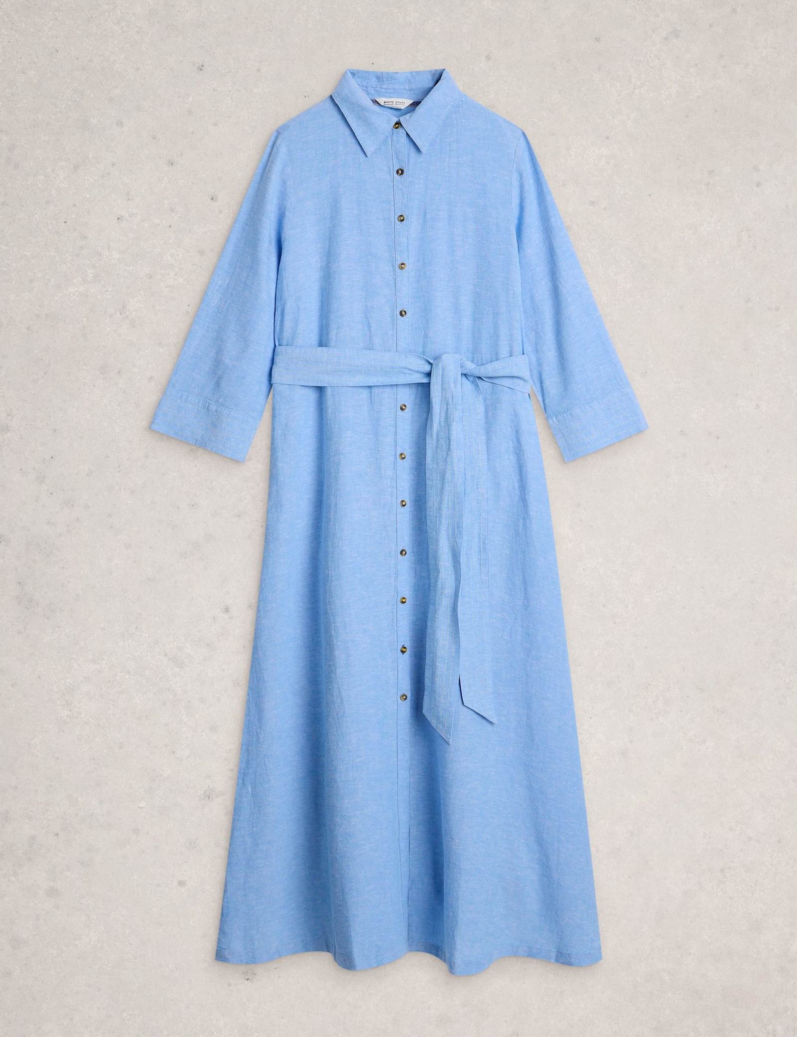 Pure Linen Maxi Shirt Dress - image 1