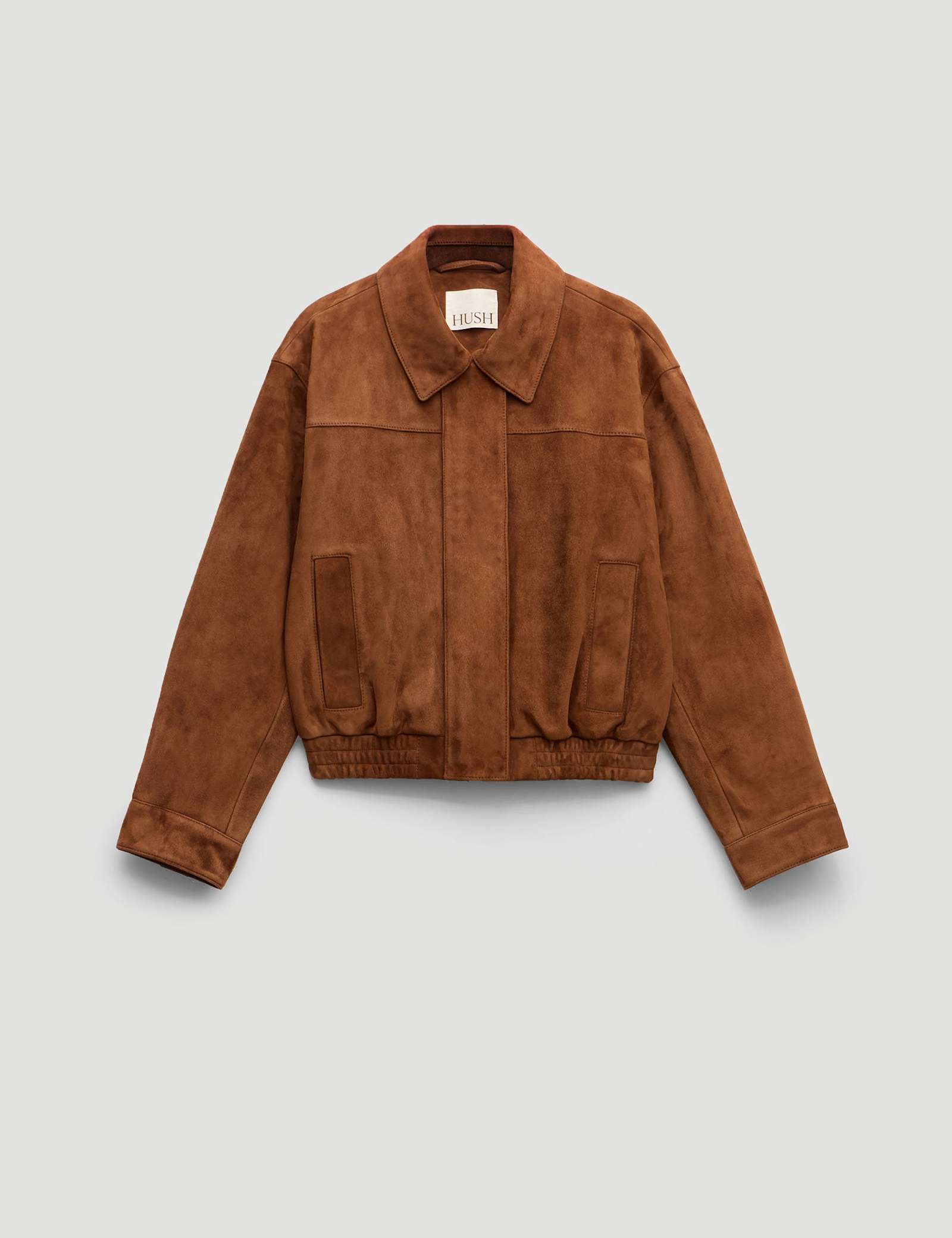 Suede Collared Bomber Jacket - image 1