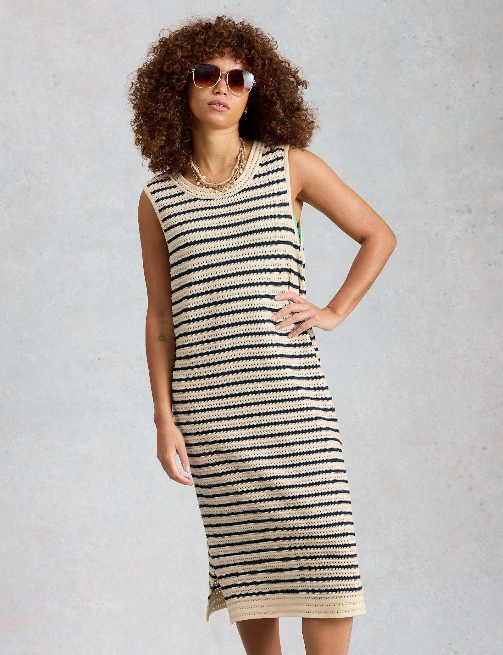 Pure Cotton Crochet Style Midi Beach Dress - image 5