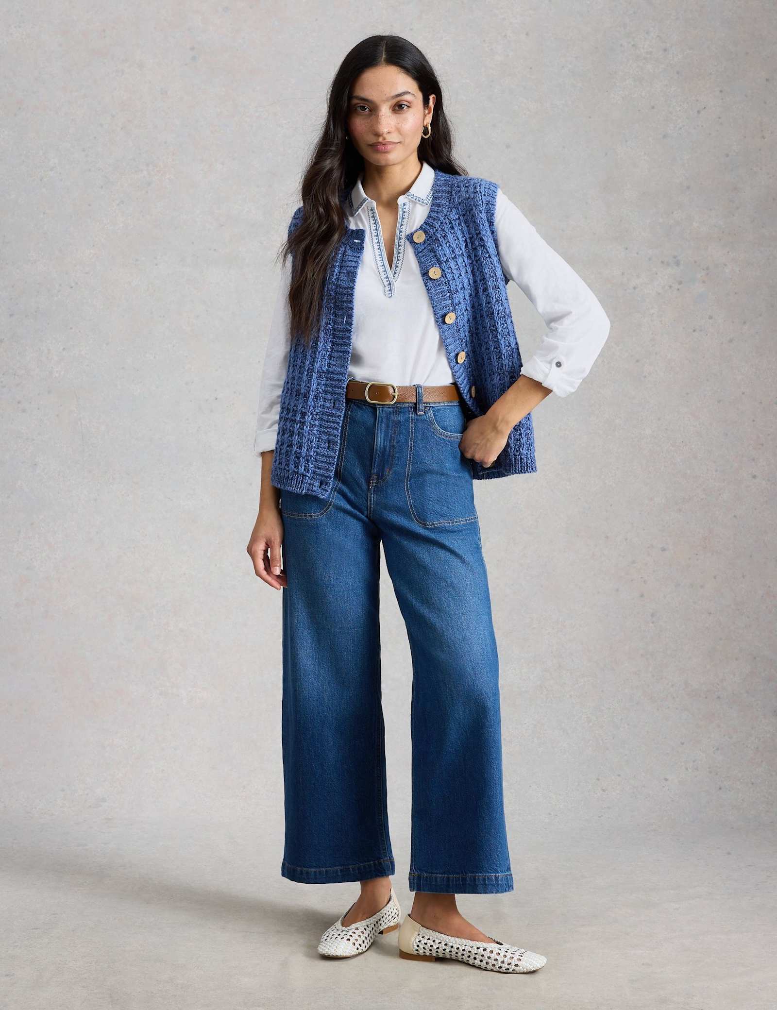 Jersey Embroidered V-Neck Collared Shirt - image 3