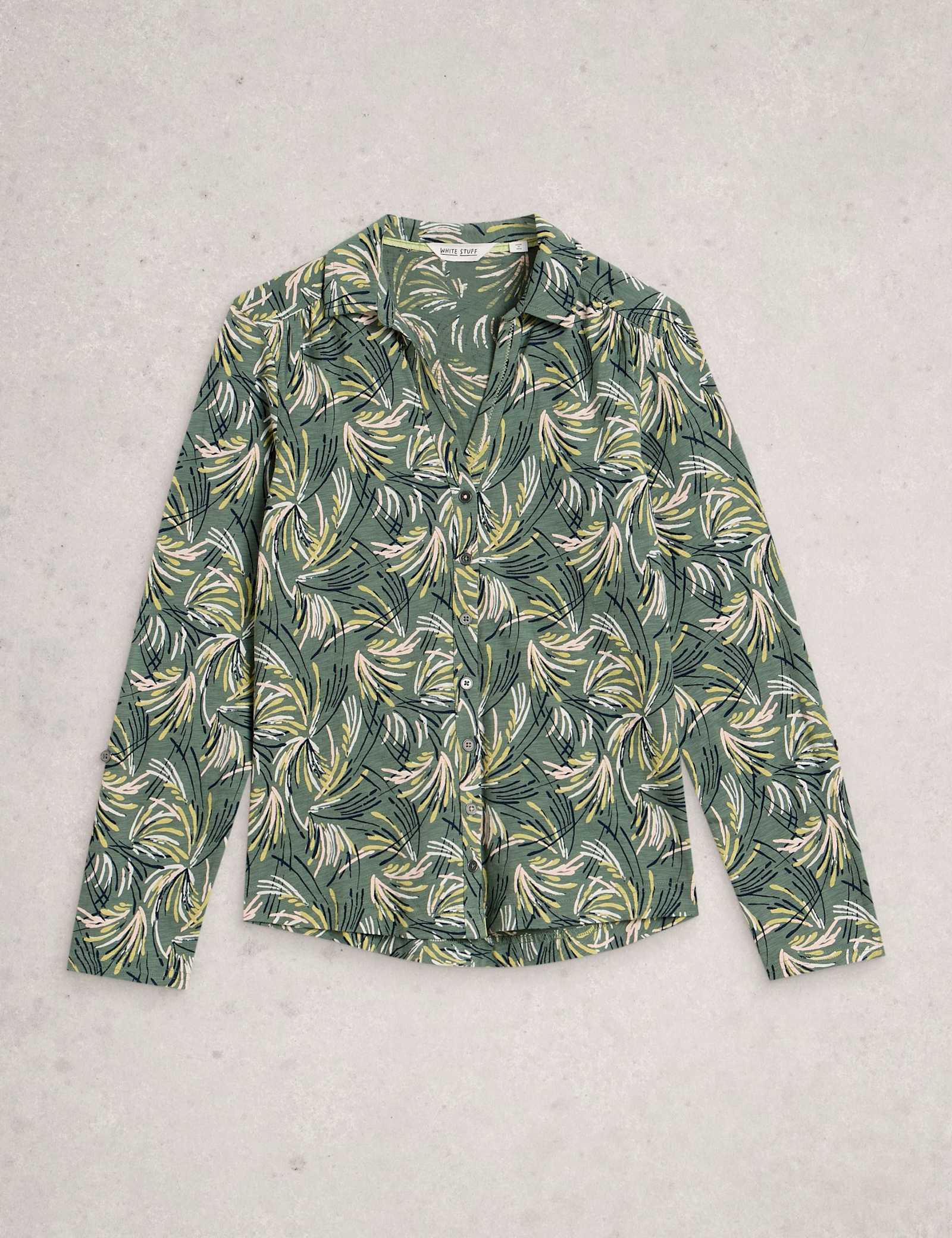 Jersey Print Collared Shirt - image 1
