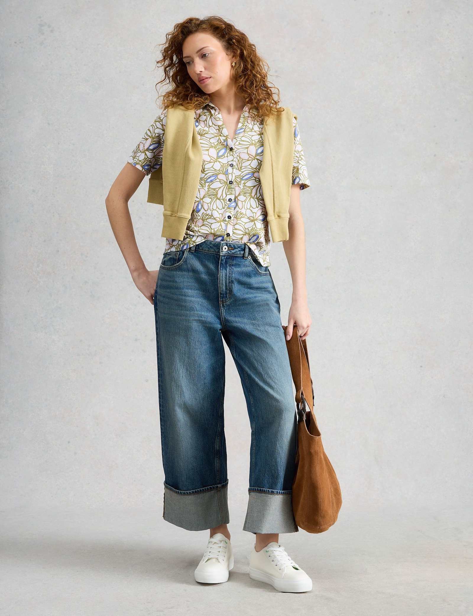 Jersey Floral Collared Shirt - image 3