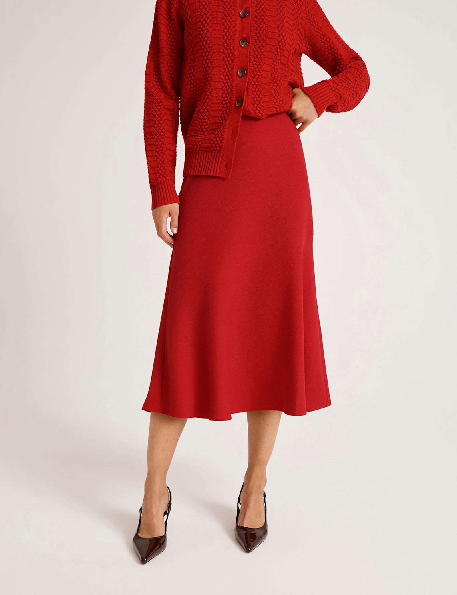 Crepe Midi Slip Skirt - image 4