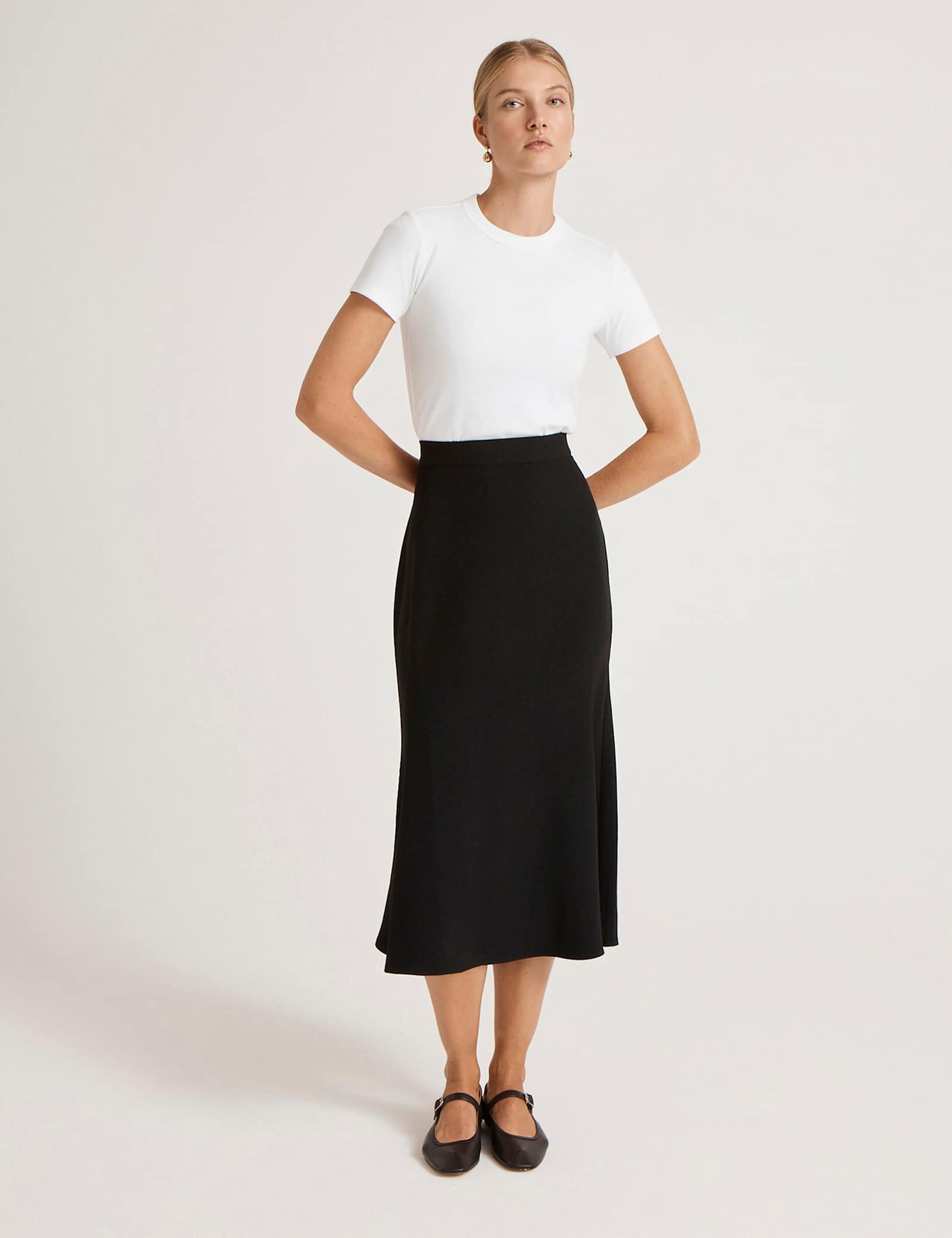 Crepe Midi Slip Skirt - image 2