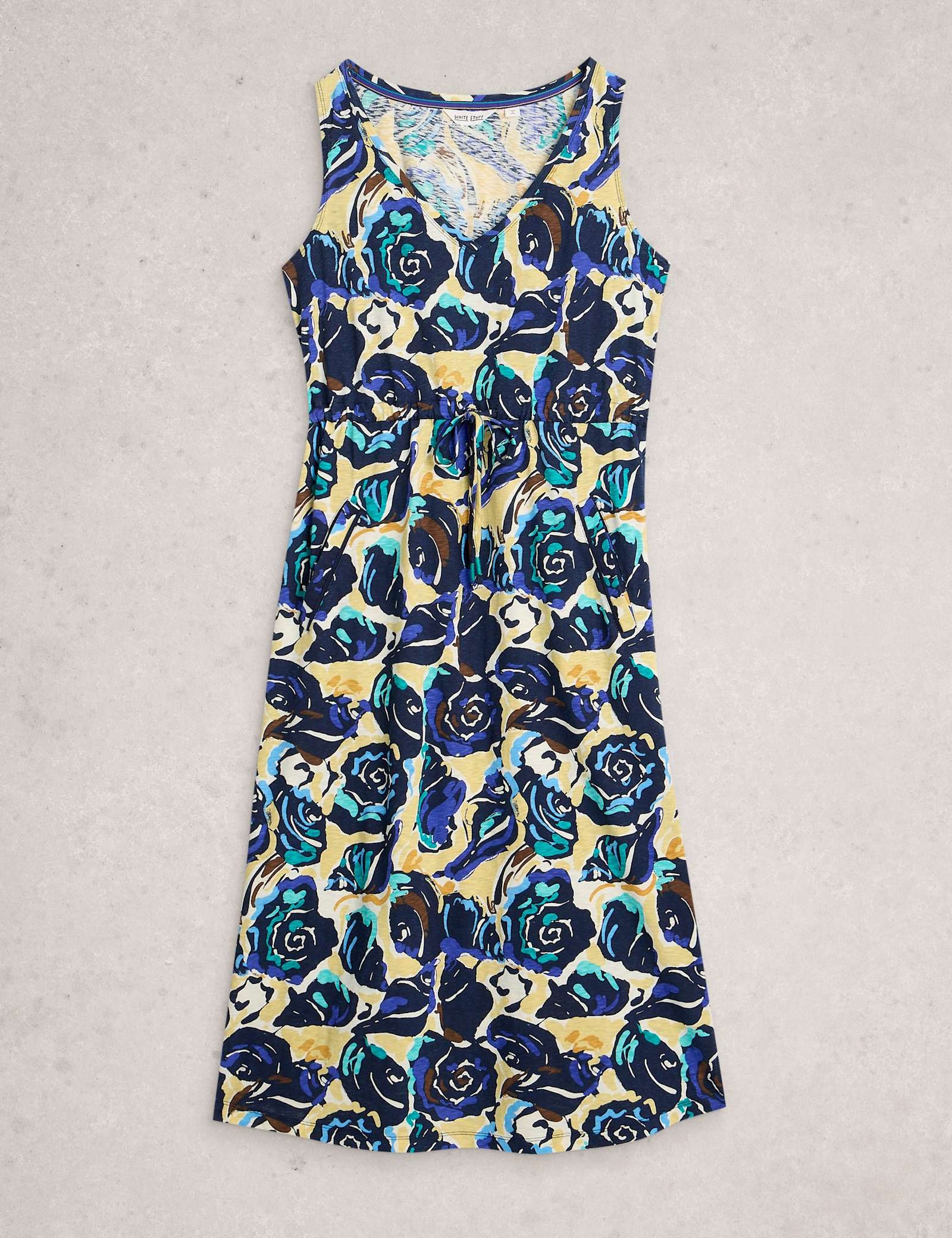 Pure Cotton Jersey Printed Midi Waisted Dress - image 2
