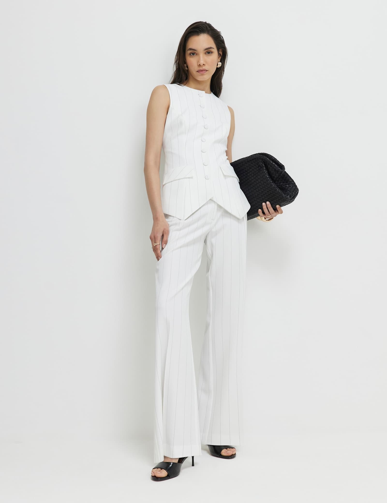Striped Button Through Longline Waistcoat - image 3