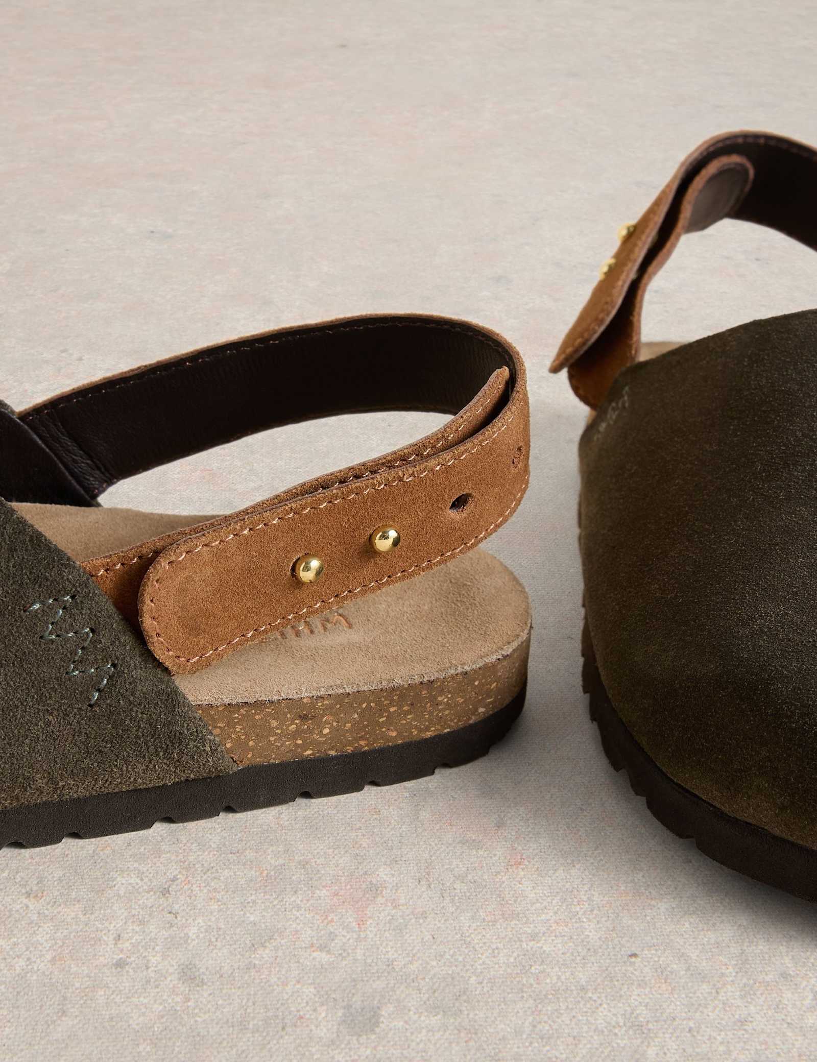Suede Slip On Footbed Slingback Shoes - image 2
