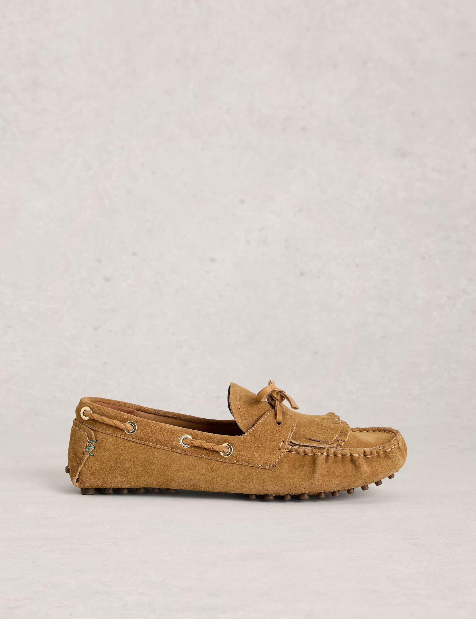 Leather Tassel Flat Loafers - image 1