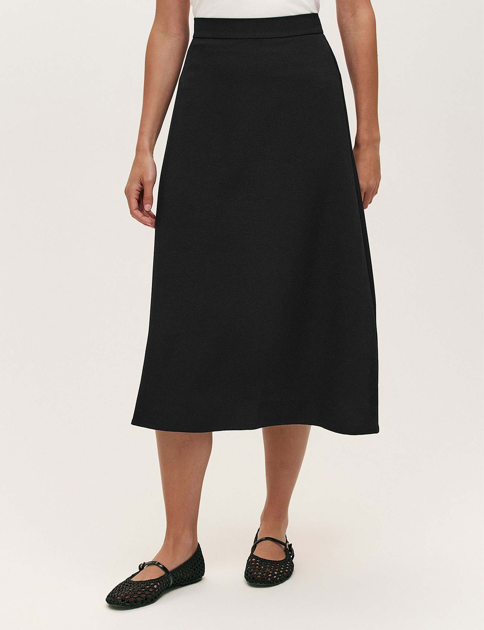 Crepe Midi A-Line Skirt - image 4