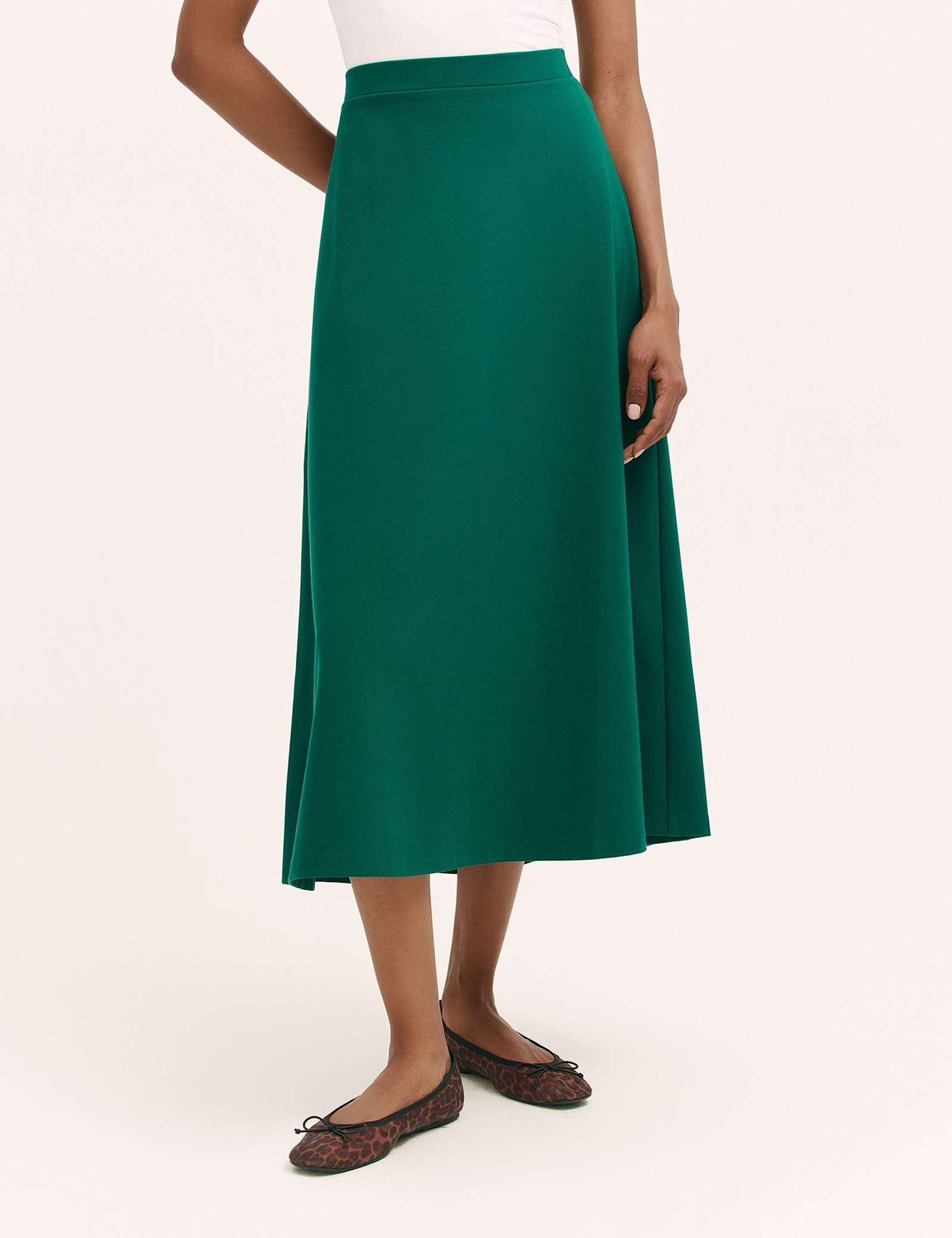 Jersey Midi A-Line Skirt - image 4