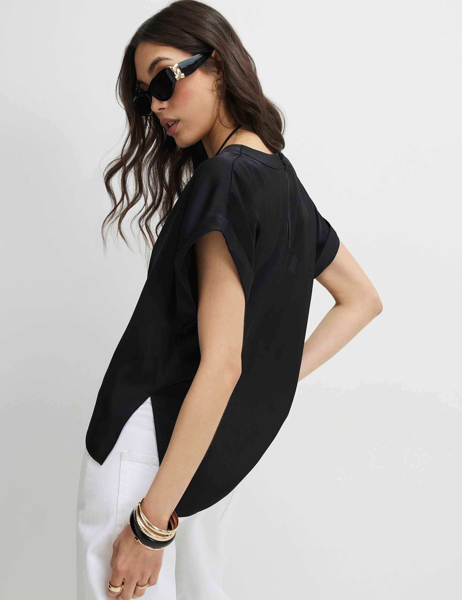 Satin Turn Back Cuff T-Shirt - image 2