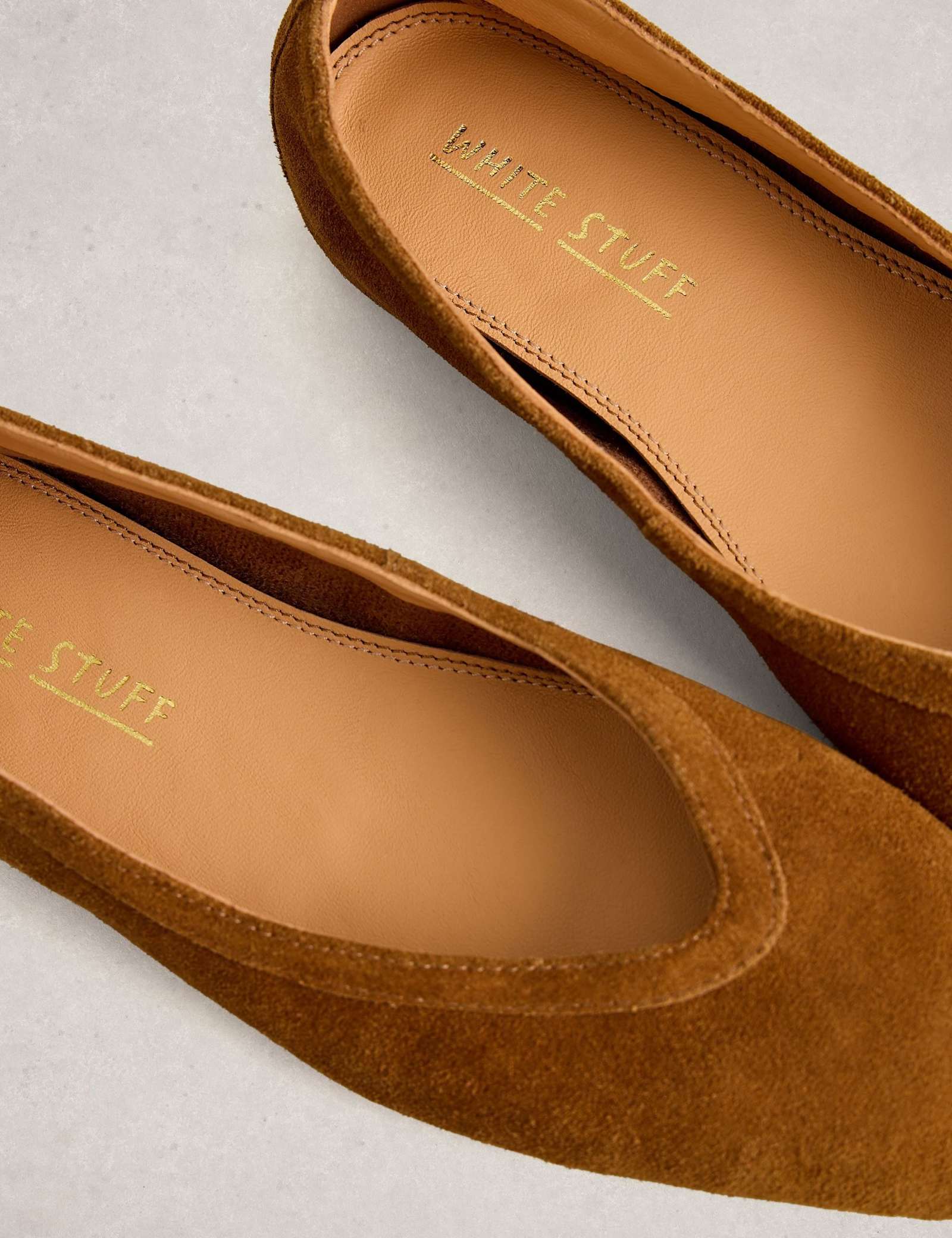 Leather Flat Square Toe Ballerina Pumps - image 2