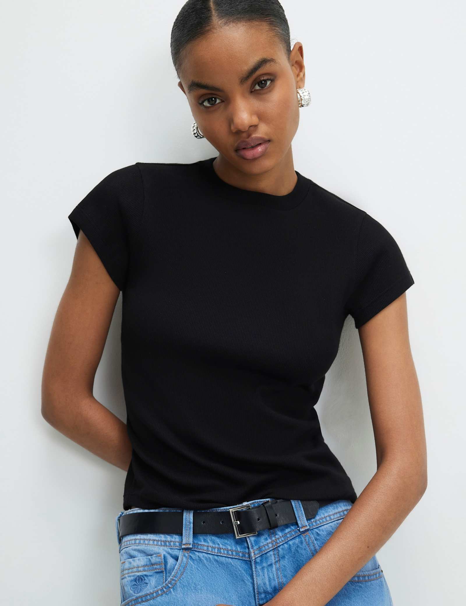 3 Pack Cotton Rich Ribbed Fitted Tops - image 5
