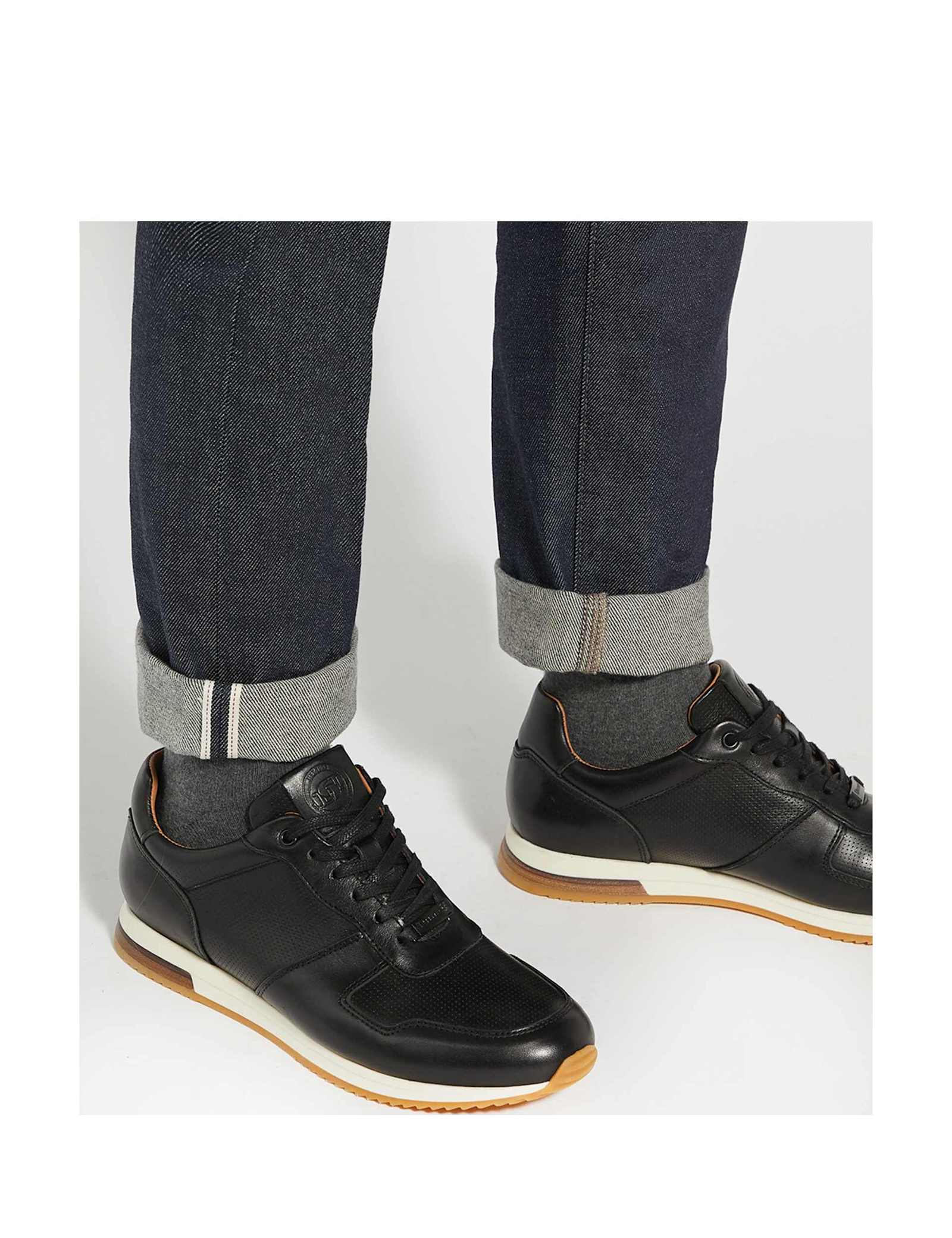 Wide Fit Leather Lace Up Trainers - image 2