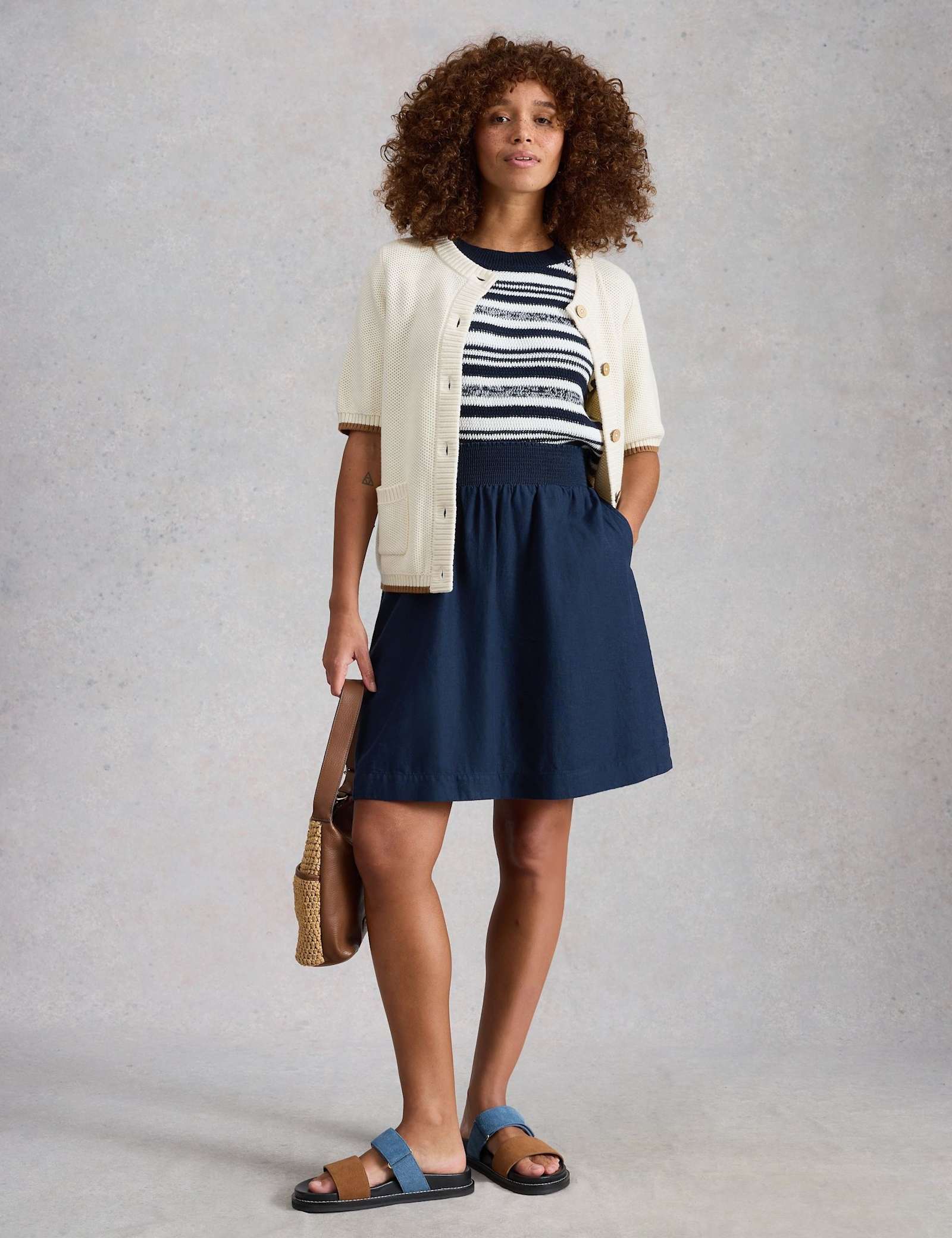Linen Rich Mini A-Line Skirt - image 2