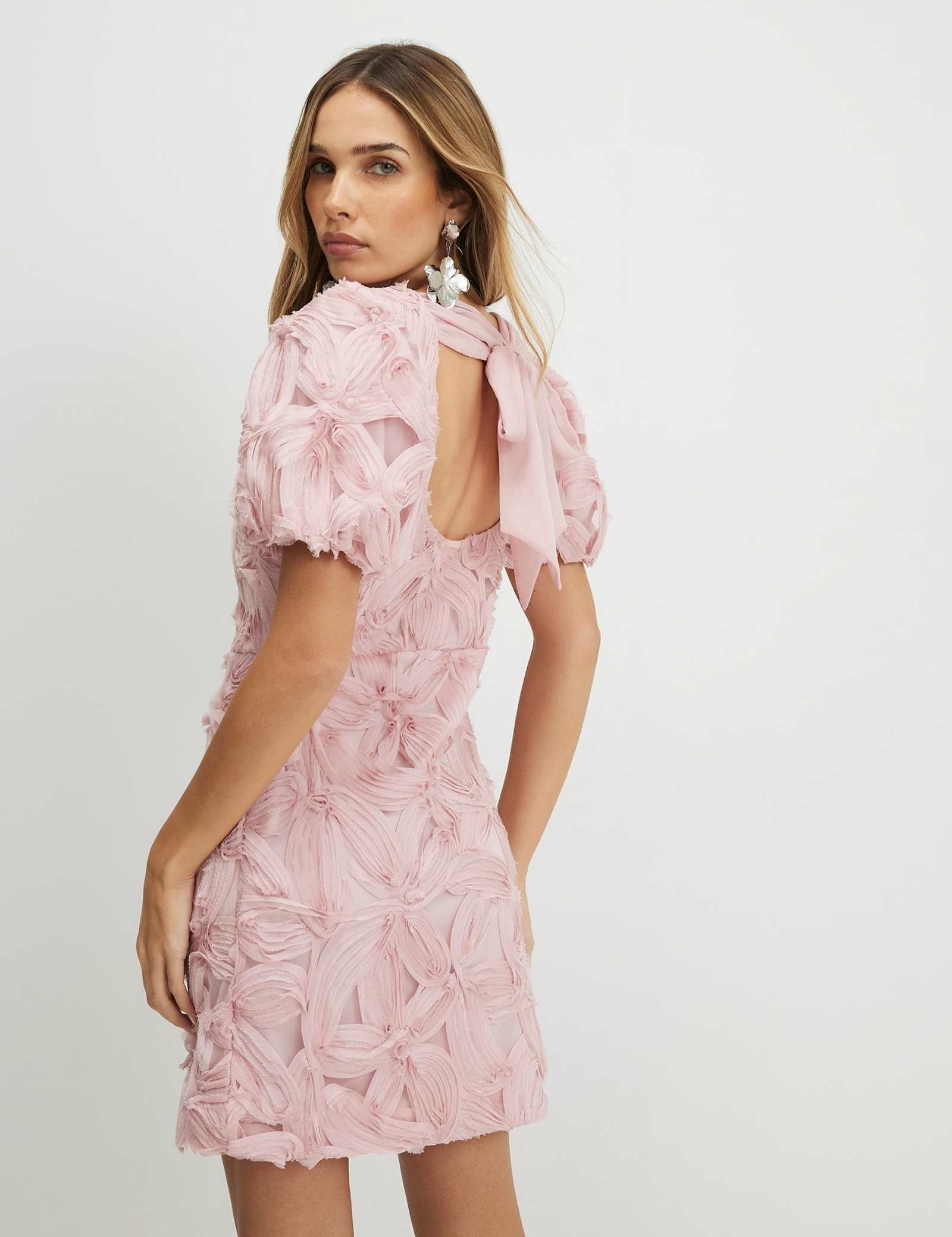 Floral Puff Sleeve Mini Shift Dress - image 2
