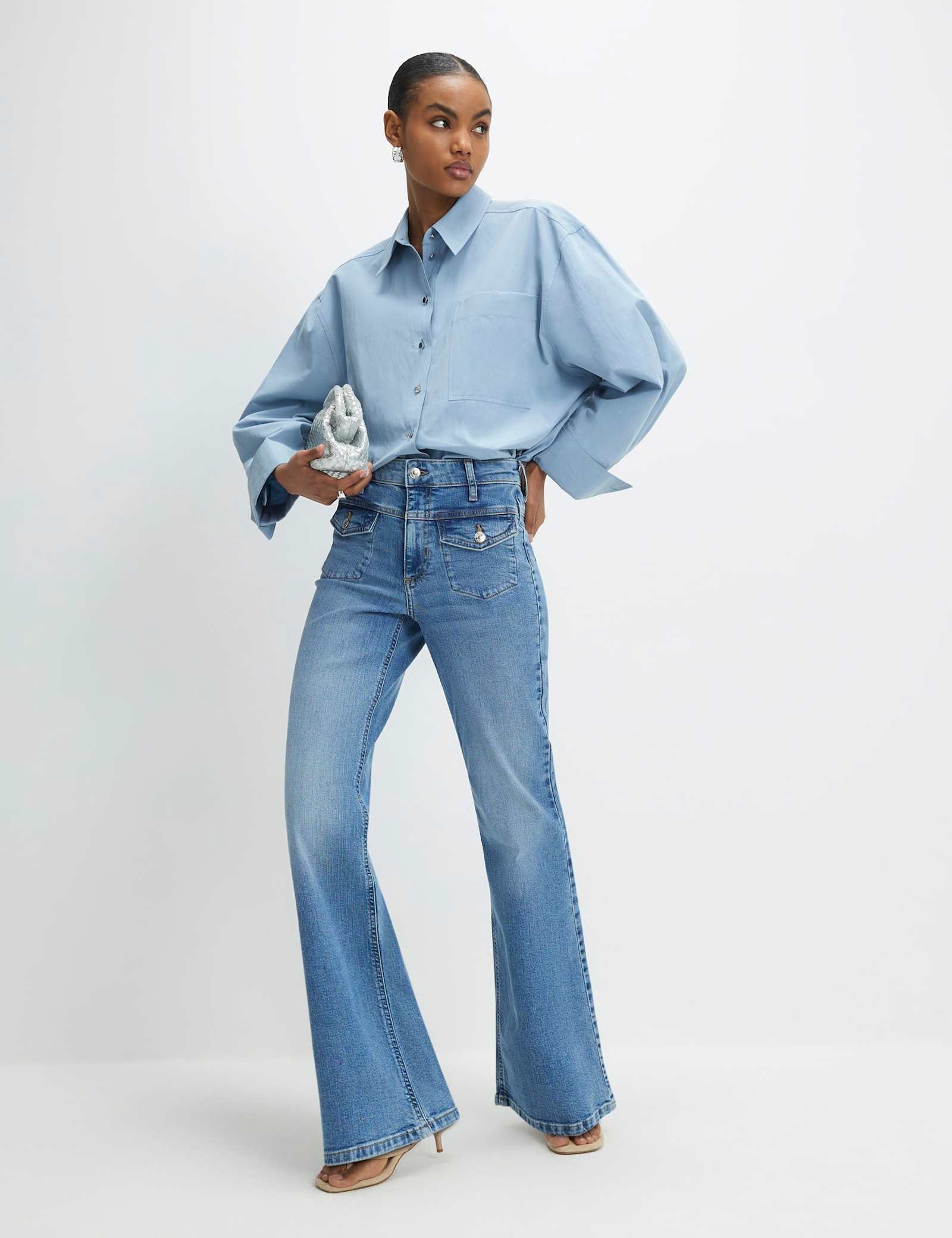 Relaxed High Waisted Flared Jeans - image 1